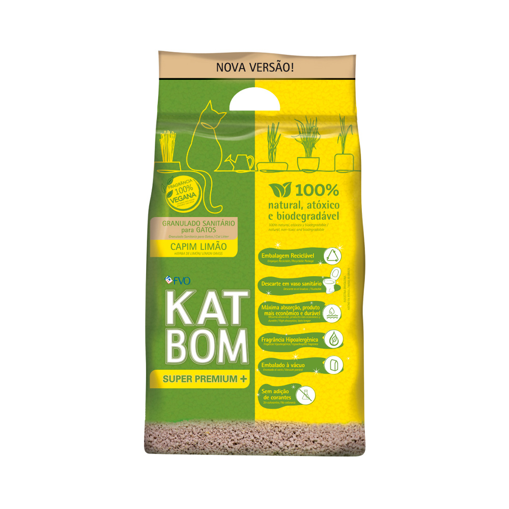 Granulado higienico katbom capim limão 3kg