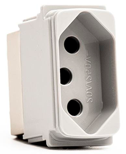TOMADA ZEFFIA CINZA 1 TOMADA 2P+T 20A SEM PLACA 680161CZ LEGRAND