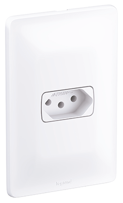 TOMADA ZEFFIA BRANCO 2P+T 10A NBR14136 COM PLACA 680110 LEGRAND