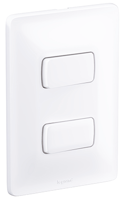 INTERRUPTOR ZEFFIA BRANCO 2 SESSÕES SIMPLES COM PLACA 680101 LEGRAND