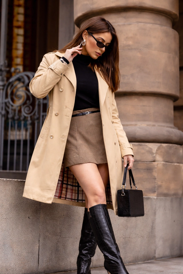 Trench coat clássico feminino