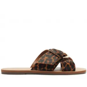 RASTEIRA ANACAPRI TIRAS CRUZADAS FIVELA COURO ELISE ANIMAL PRINT