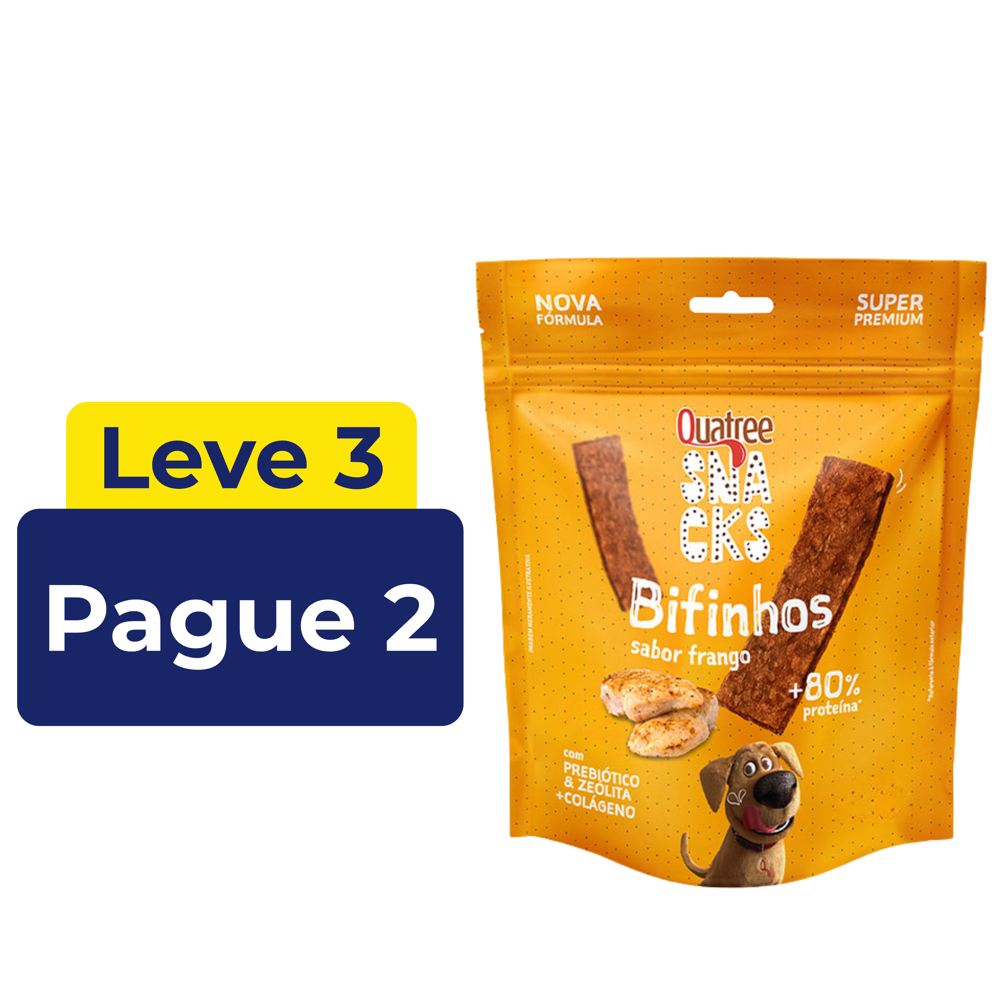 Snacks Bifinhos Quatree Sabor Frango 500g – Leve 3 Pague 2