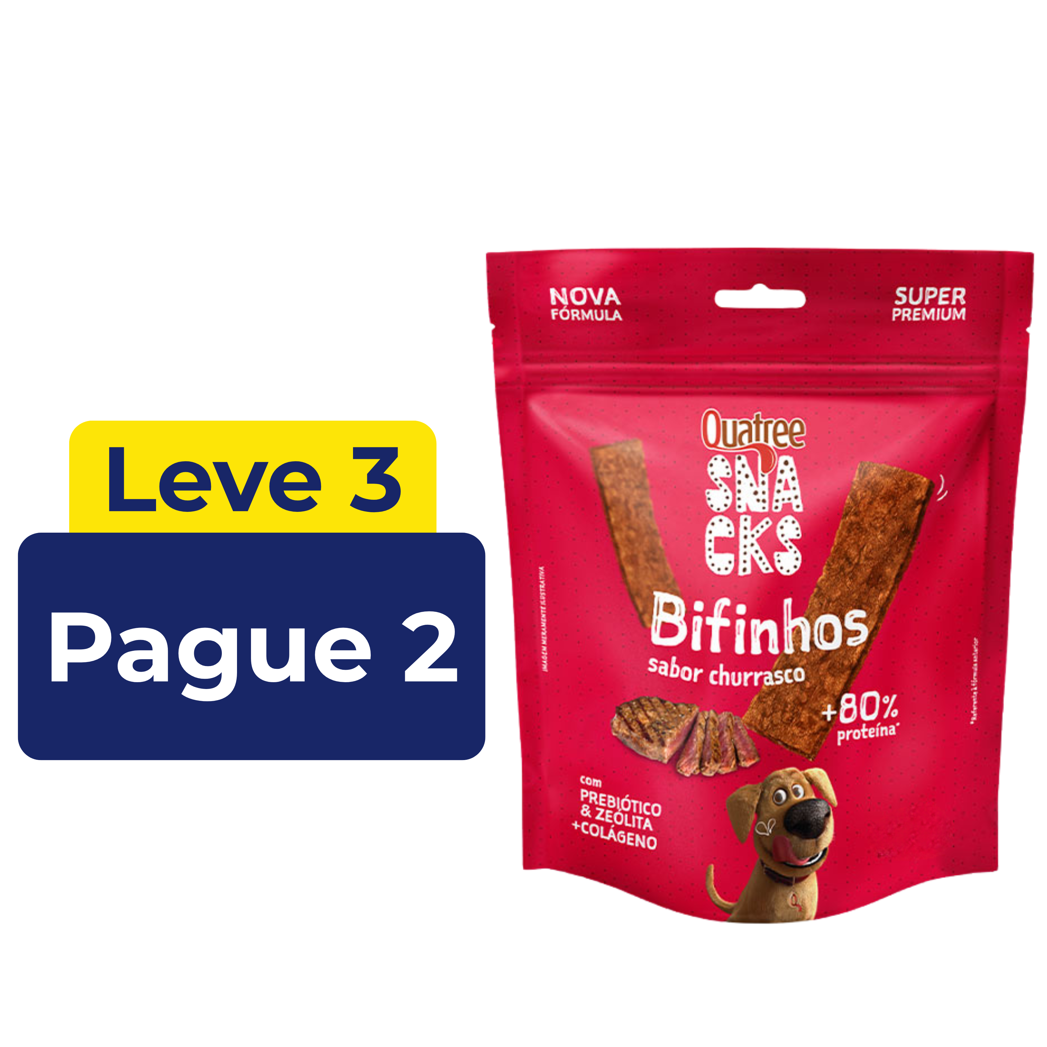 Snacks Bifinhos Quatree Sabor Churrasco 500g- Leve 3 Pague 2