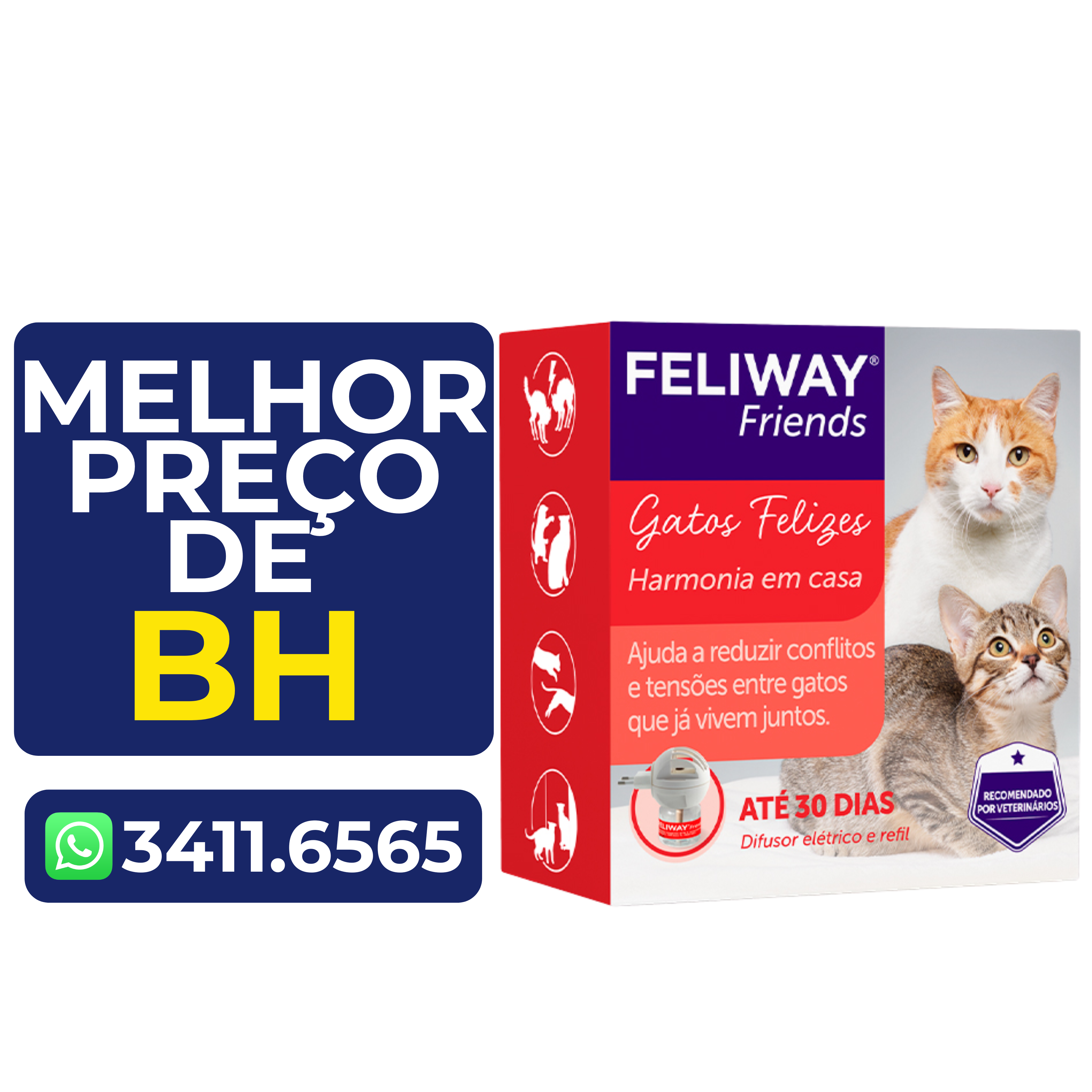 Feliway Friends Ceva Difusor Elétrico + Refil para Gatos