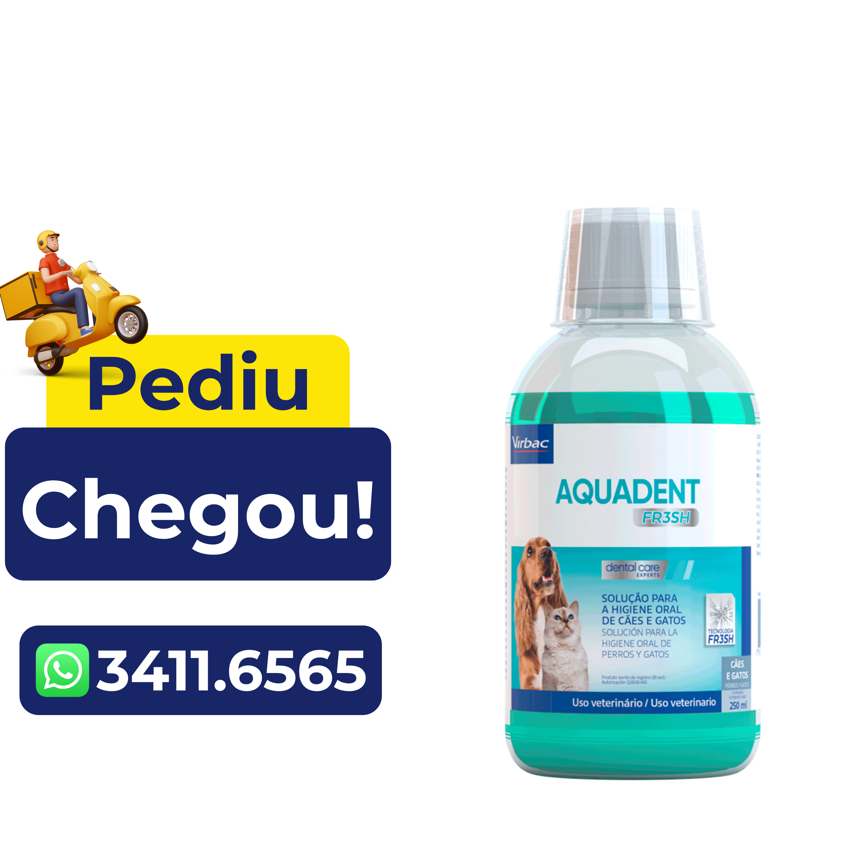 Solução Oral Virbac Aquadent 250ml