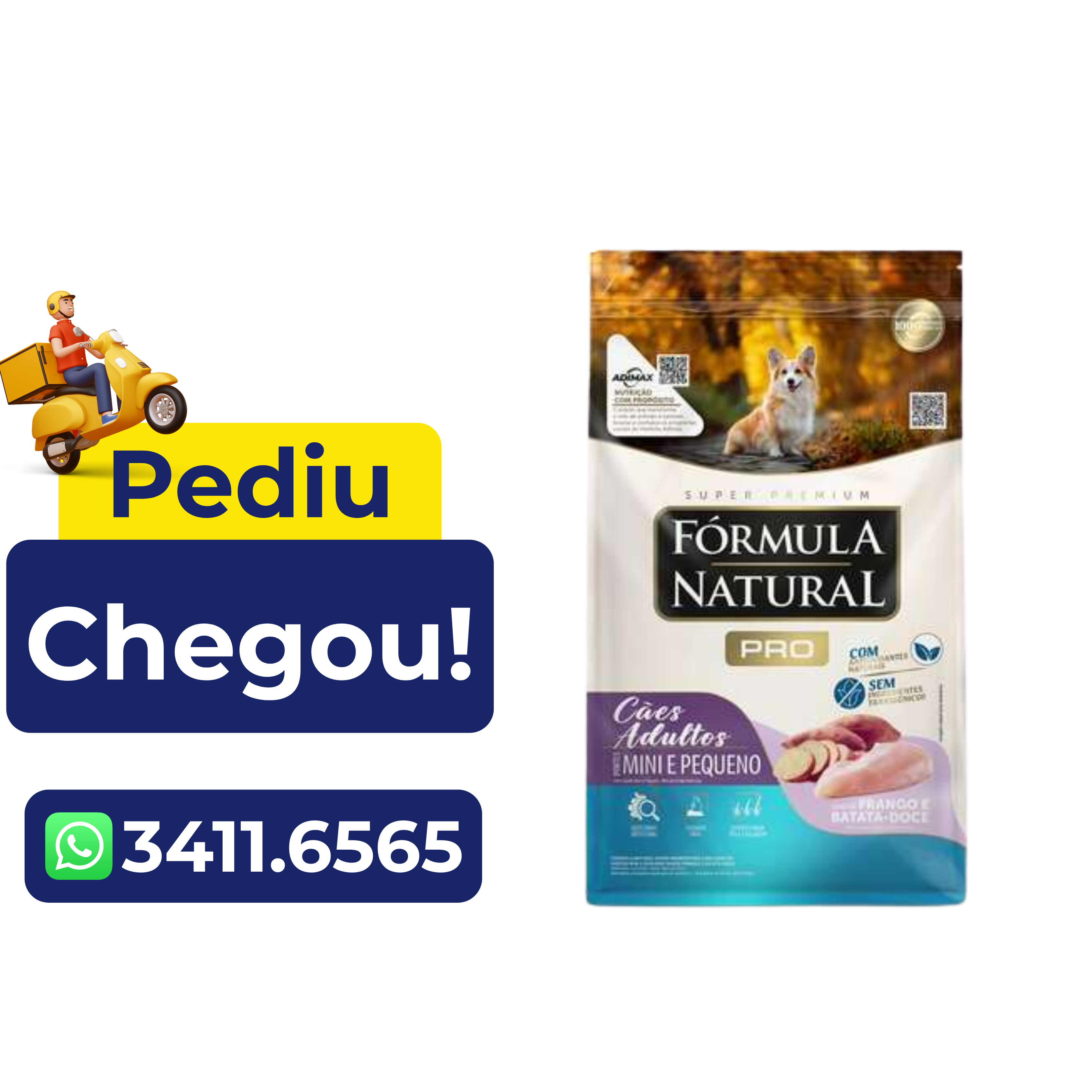 Ração Fórmula Natural Pro Cães Adulto Mini/Pequenos Frango e Batata Doce 2,5kg