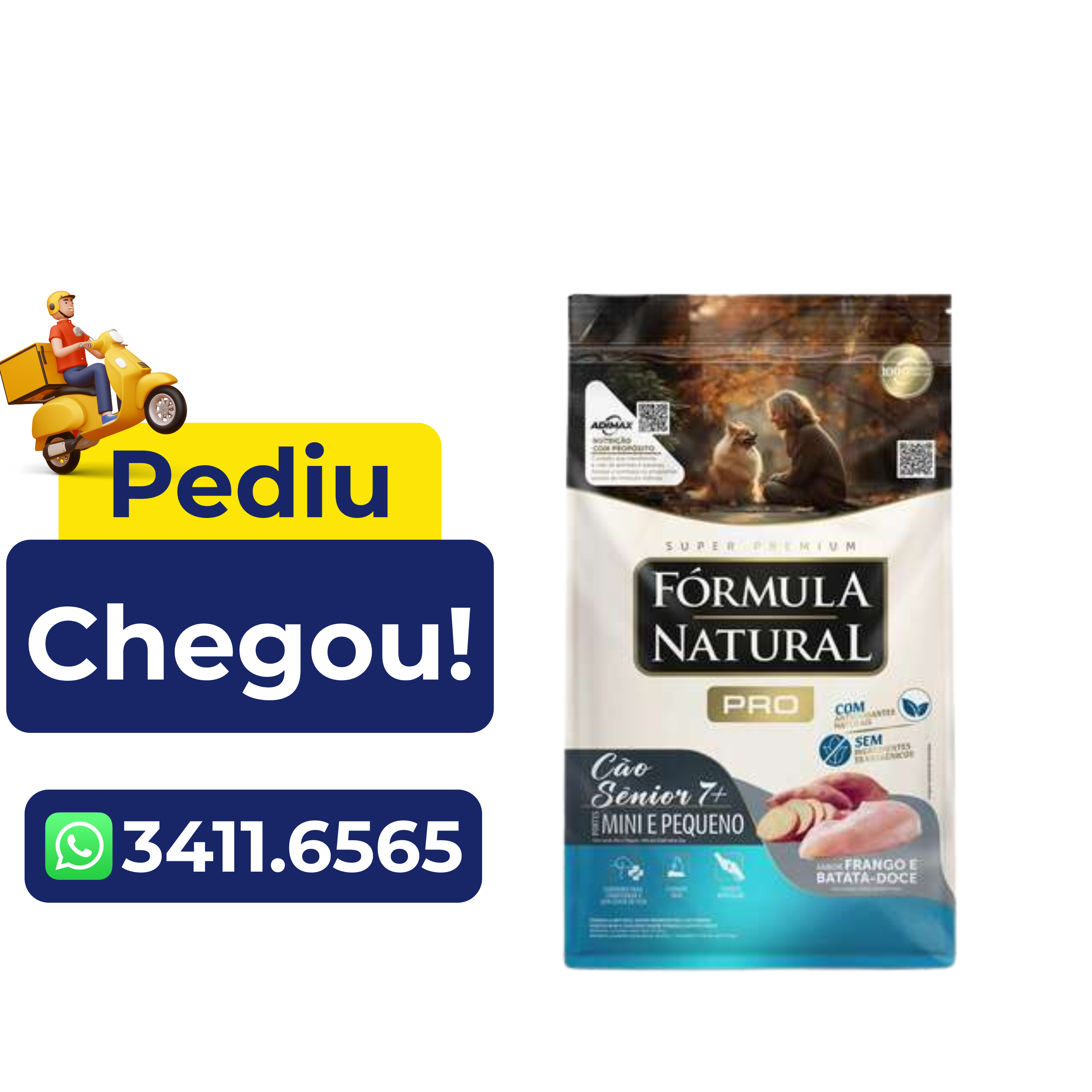 Ração Fórmula Natural Pro Cães Sênior Mini/Pequeno Frango e Batata Doce 10,1kg