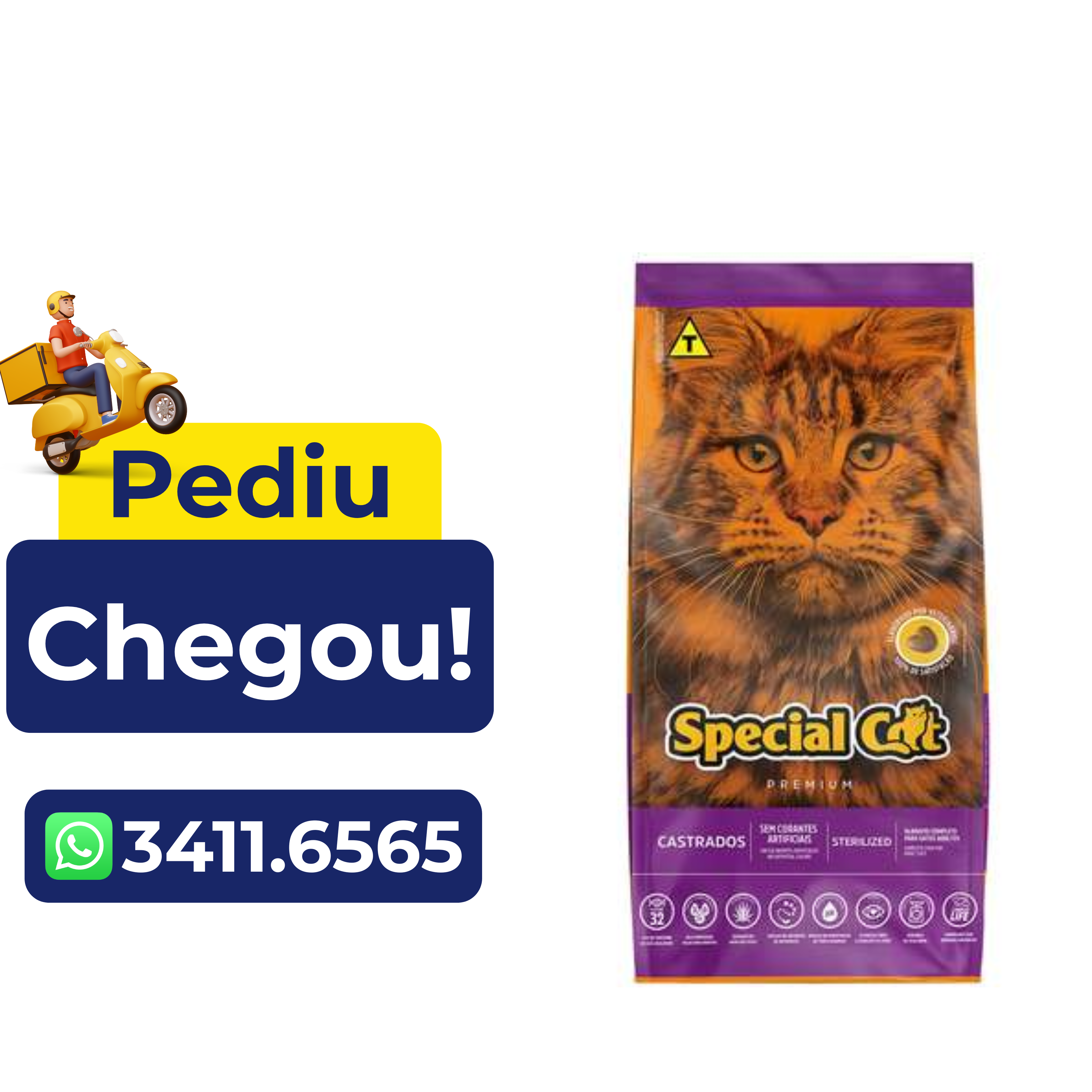 Ração Special Cat Premium Carne para Gatos Castrados 20Kg