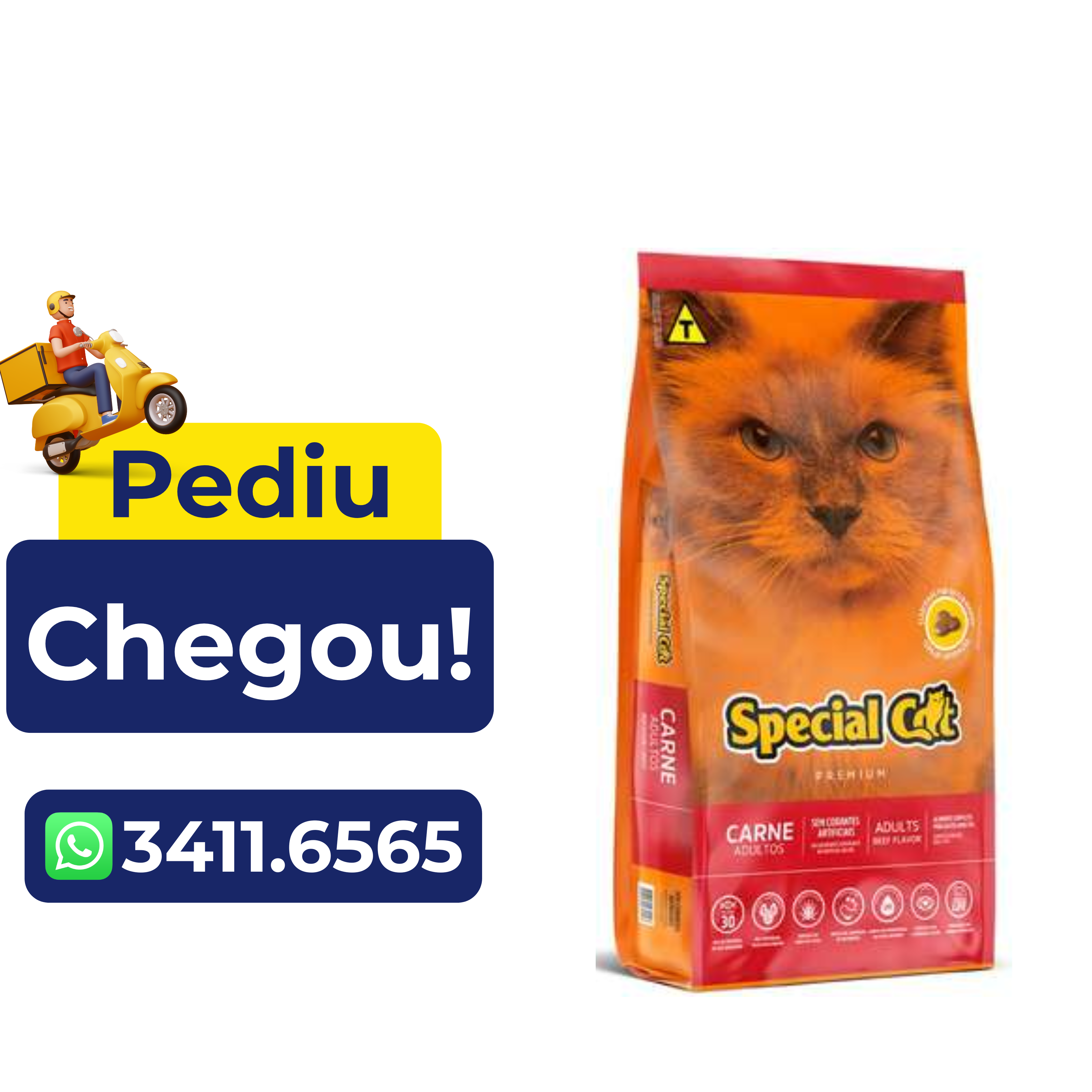 Ração Special Cat Premium Carne para Gatos Adultos 20Kg