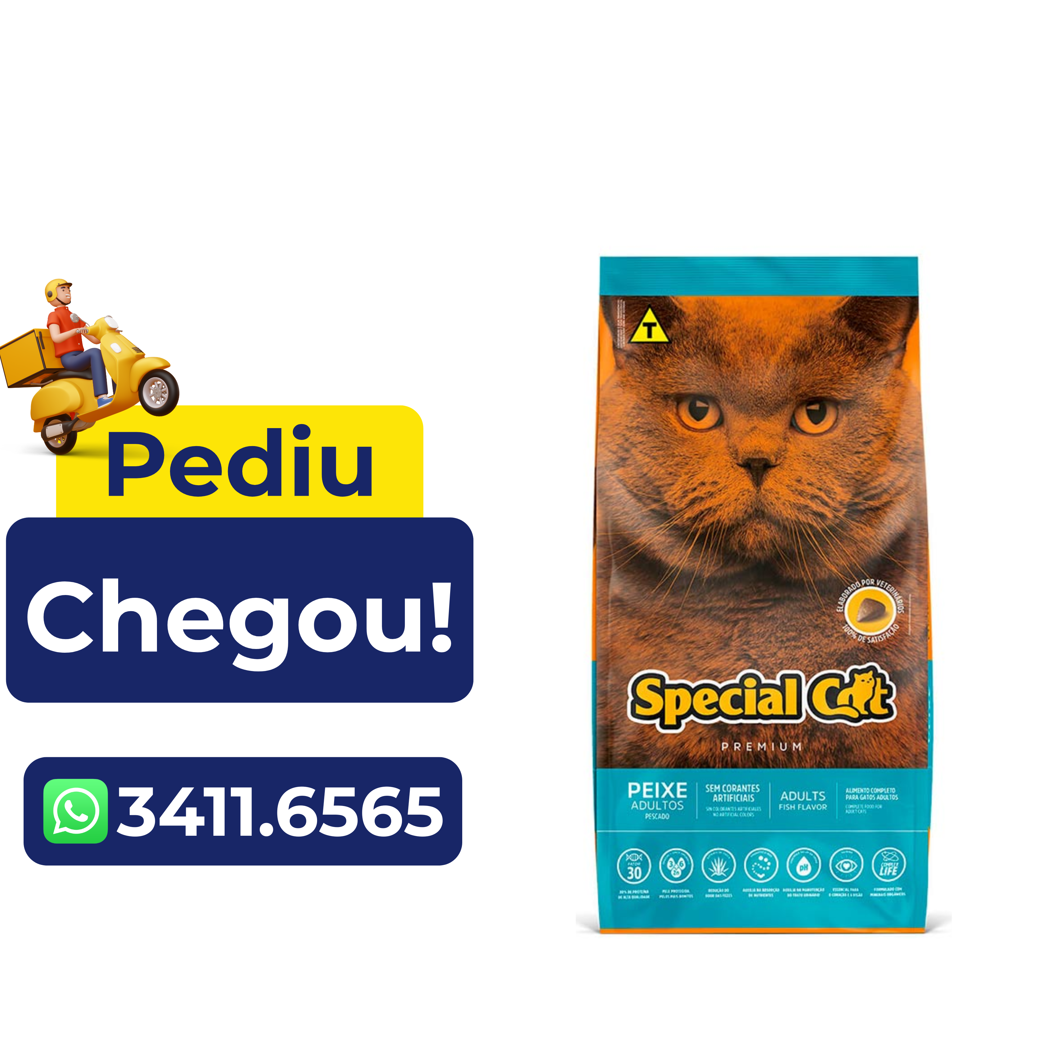 Ração Special Cat Premium Peixe para Gatos Adultos 10,1Kg