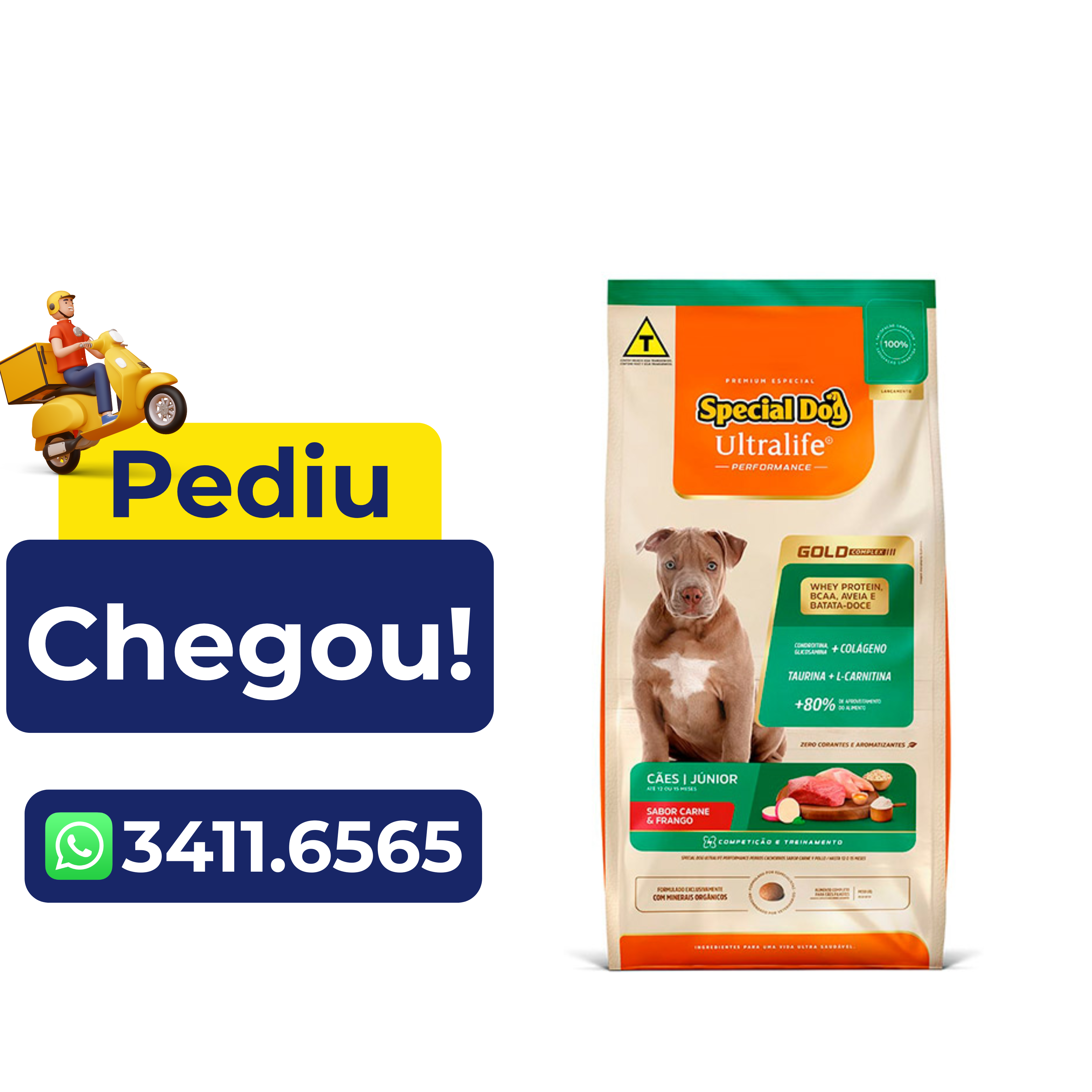 Ração Special Dog Ultralife Perfomance Cães Filhotes Carne e Frango 20kg