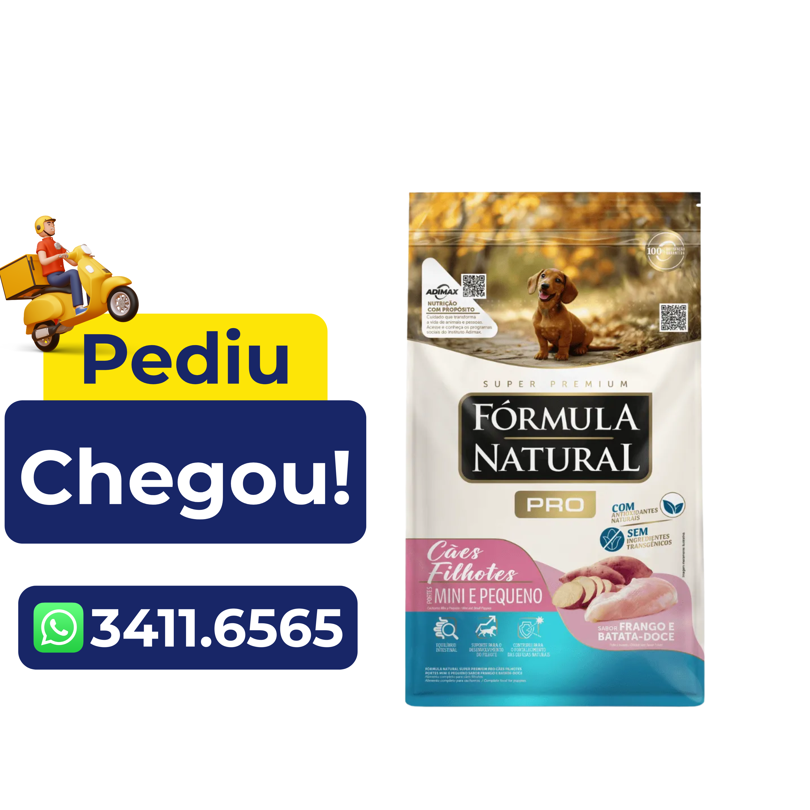 Ração Fórmula Natural Pro Cães Filhotes de Mini/Pequeno frango e Arroz 2,5kg