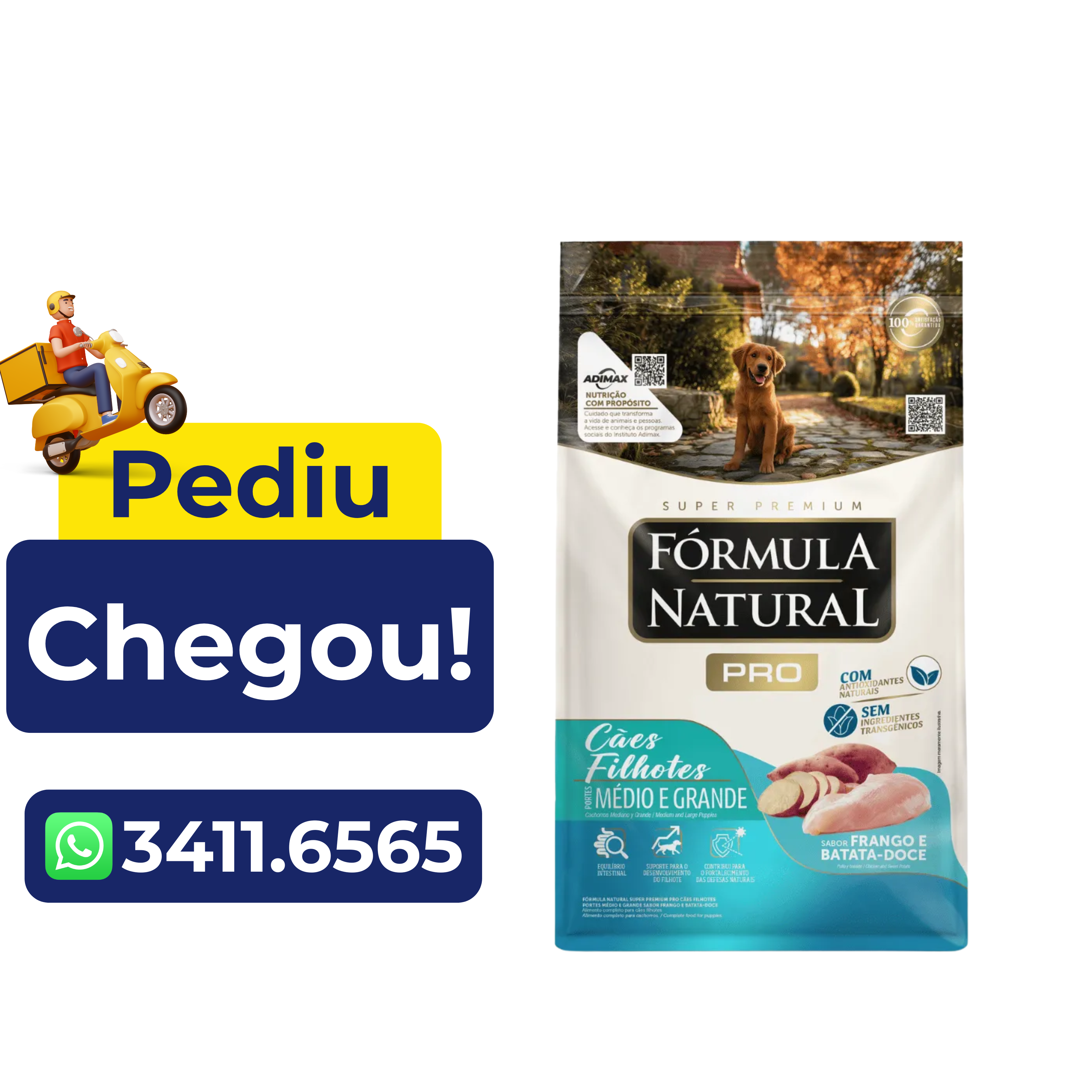 Ração Fórmula Natural Pro Cães Filhotes de Raças Médias e Grandes Frango e Arroz 15kg