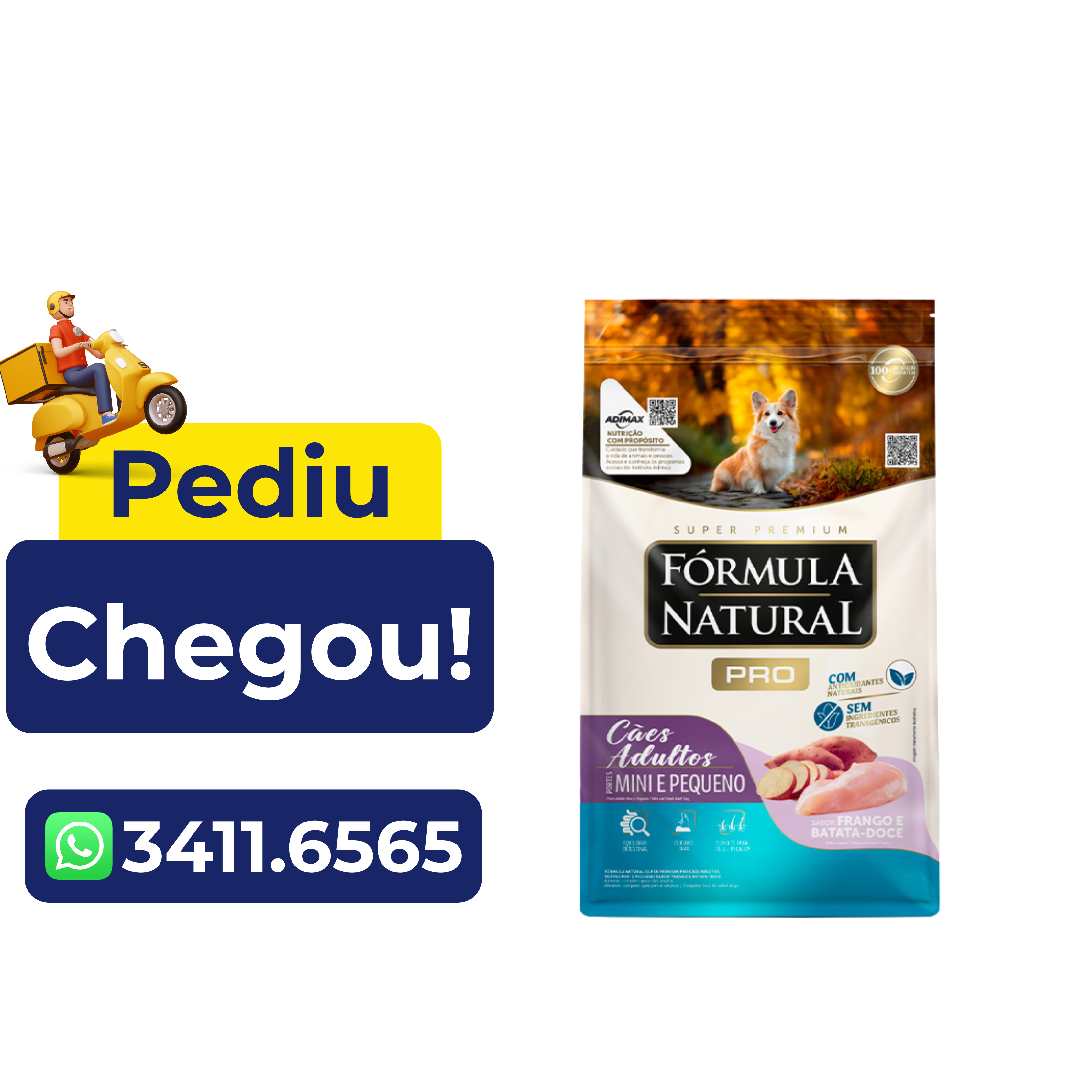 Ração Fórmula Natural Pro Cães Adulto Mini/Pequenos Frango e Arroz Integral 1kg