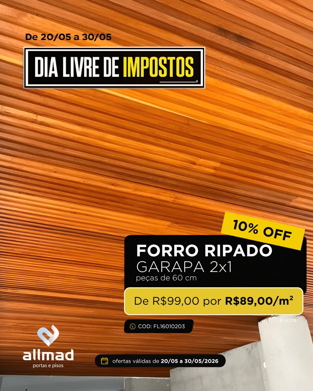 Forro Ripado Garapa 2×1 – Régua 14cm | Valor por m² 63 CM