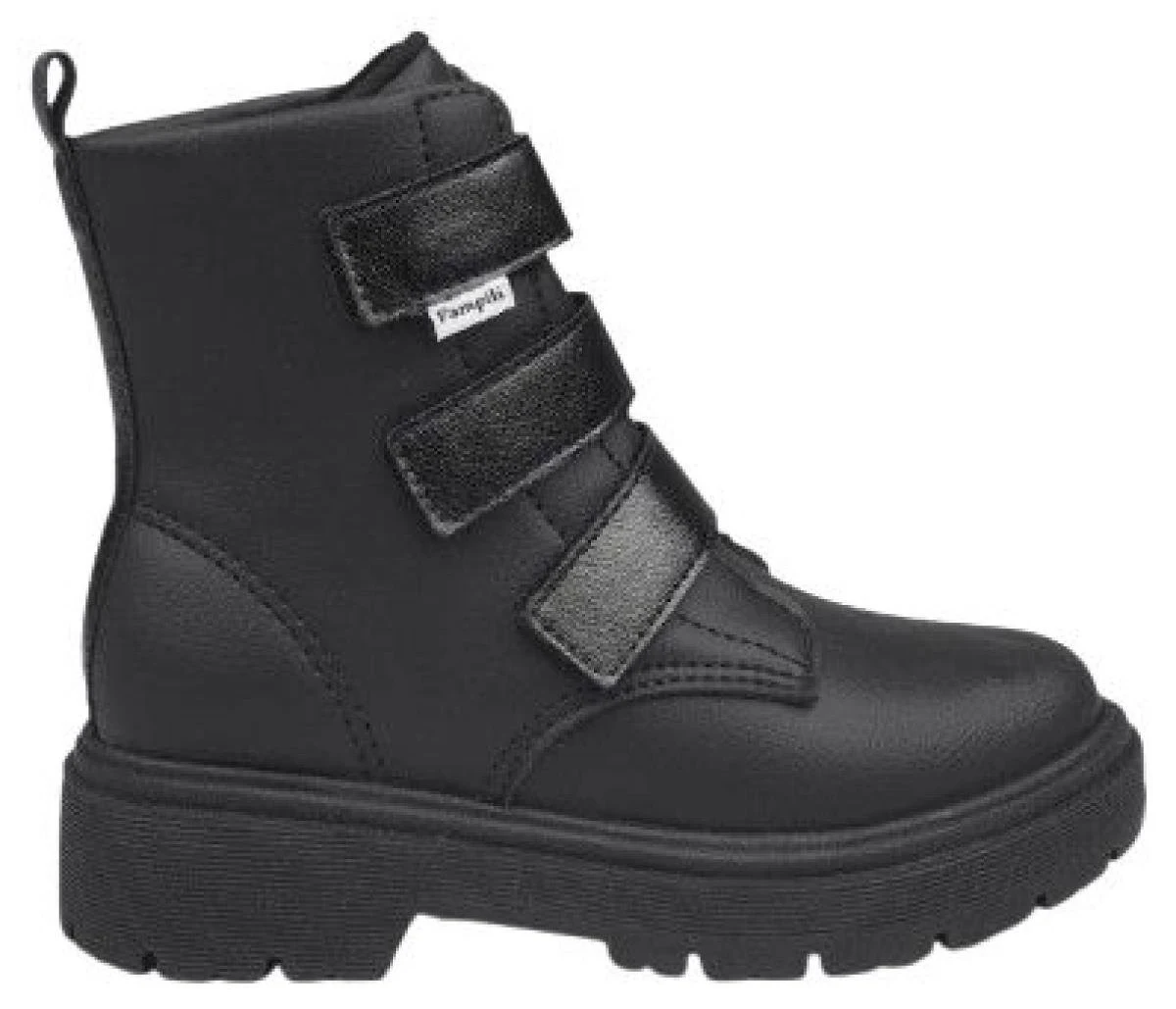 Bota Coturno Infantil Feminina Duda Fecho Triplo Preta