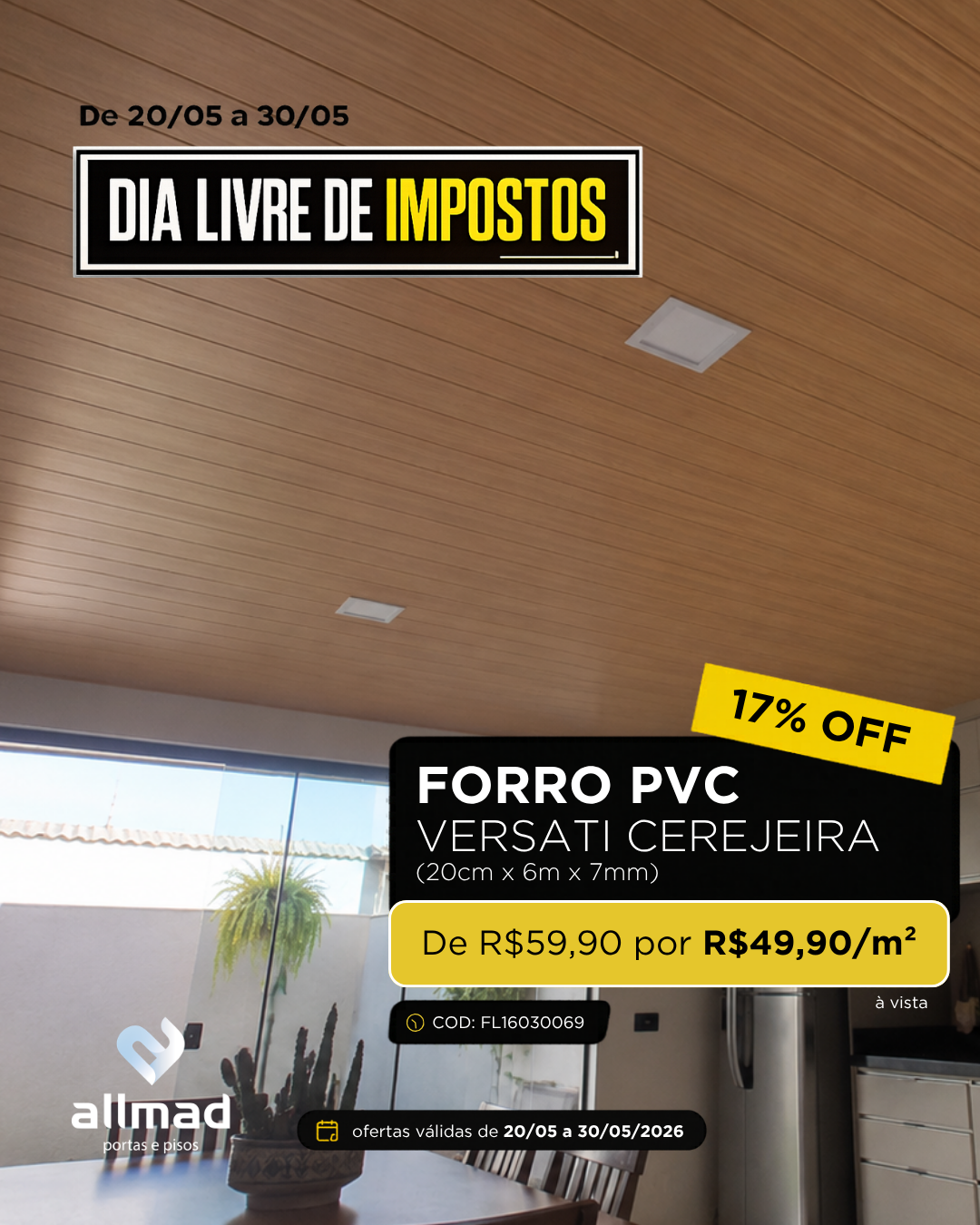 Forro De Pvc Versati Cerejeira | Valor por m²