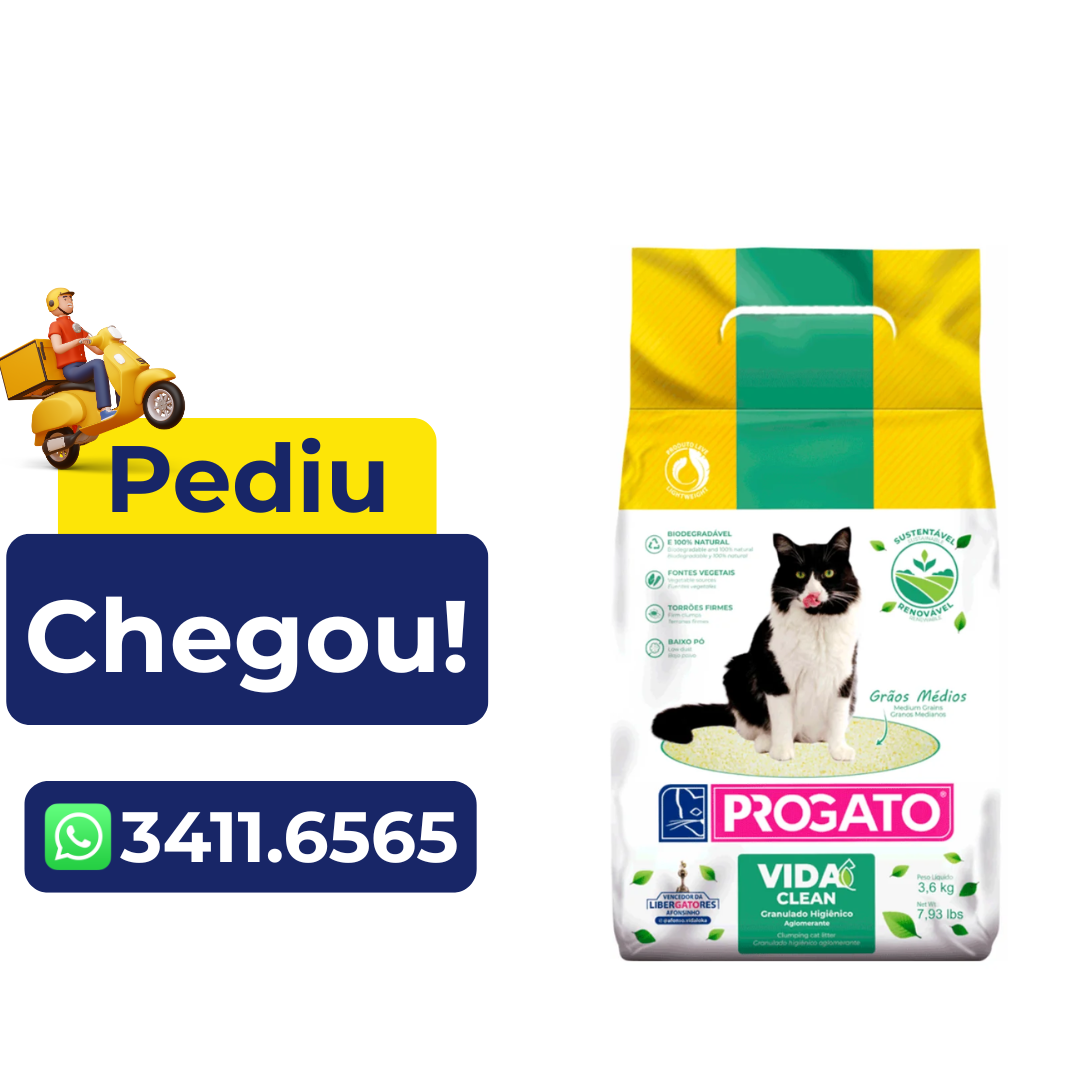 Areia Granulado Higiênico Natural Progato Vida Clean 3,6kg