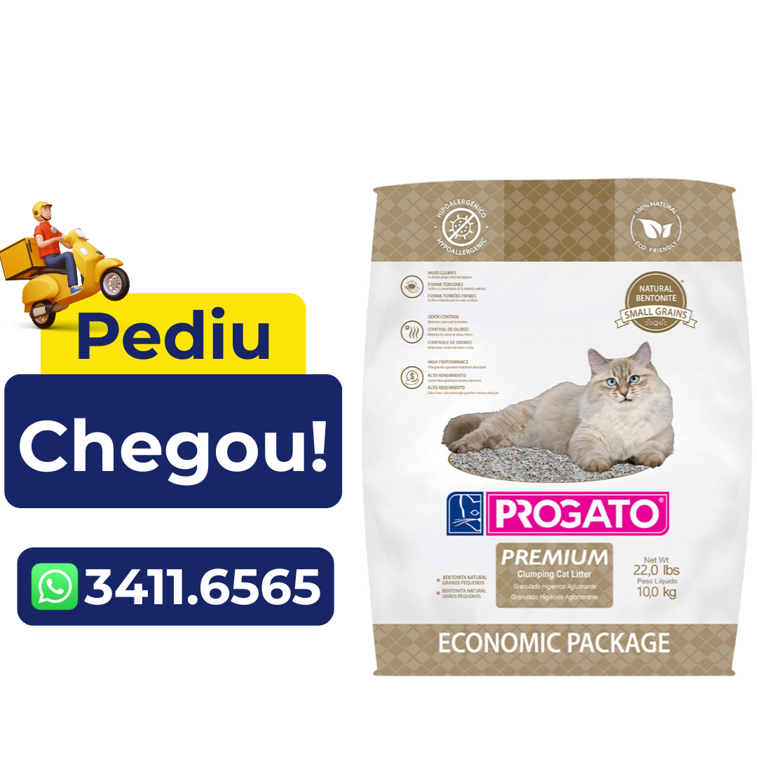 Areia Granulado Higiênico Progato Premium para Gatos 10kg