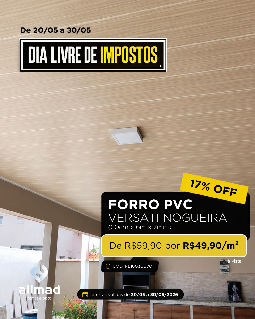Forro De Pvc Versati Nogueira | Valor por m²