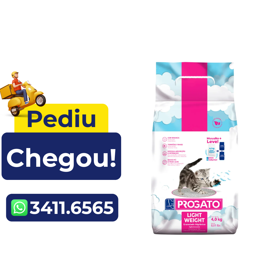 Areia Granulado Higiênico Progato Light Weight para Gatos 4 kg