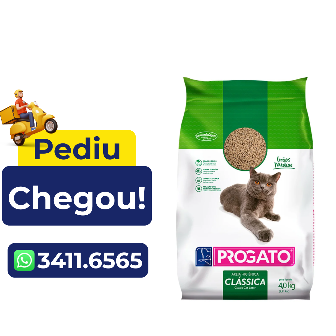 Areia Clássica Multigrãos Progato para Gatos 4kg