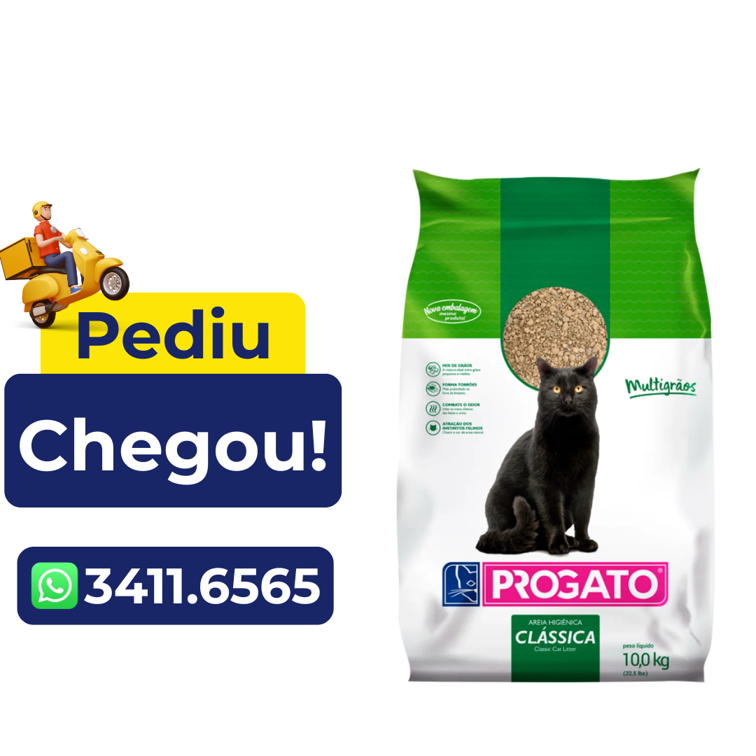 Areia Clássica Multigrãos Progato para Gatos 10kg
