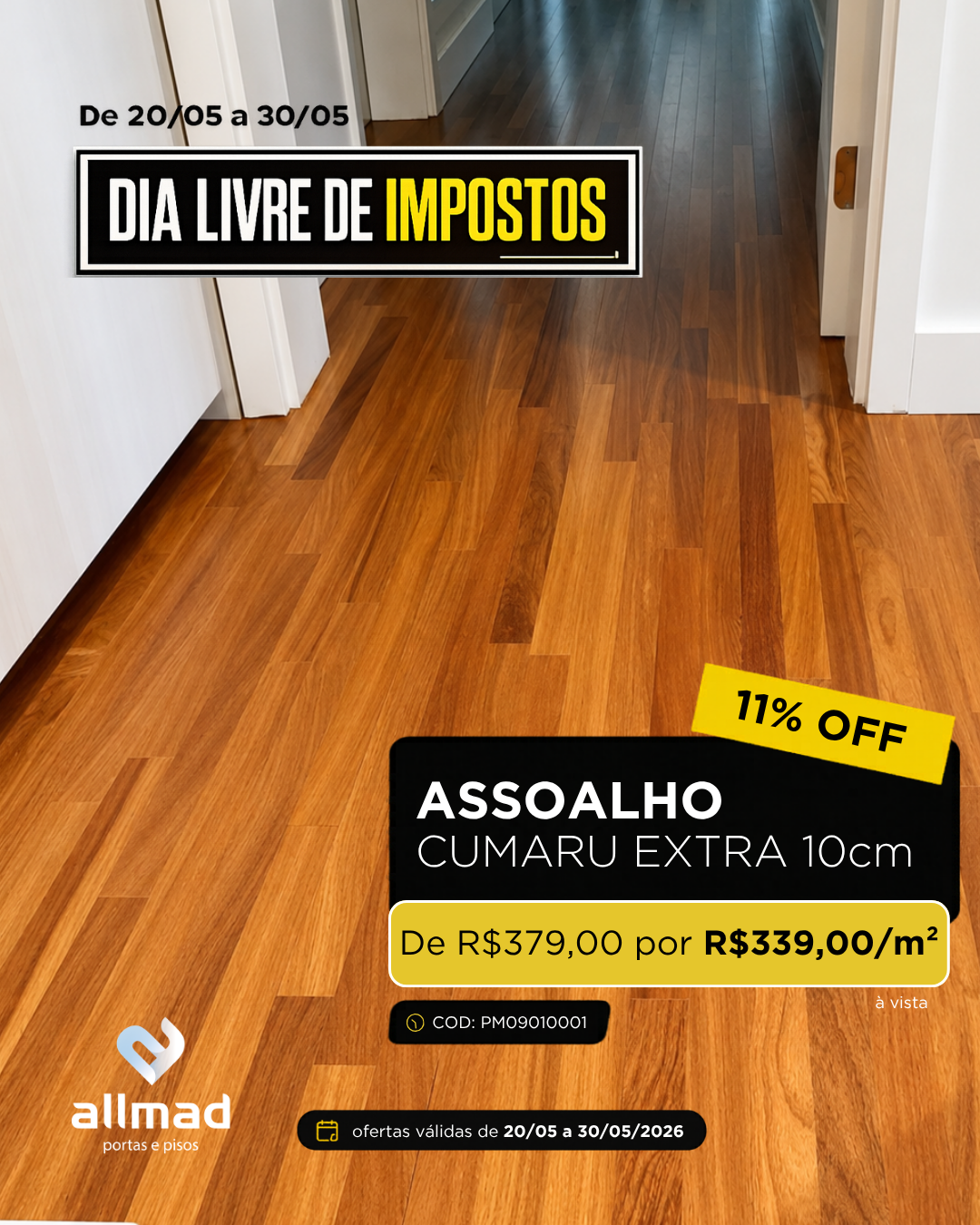 Assoalho De Madeira Cumaru Extra – 10 Cm | Valor por m²
