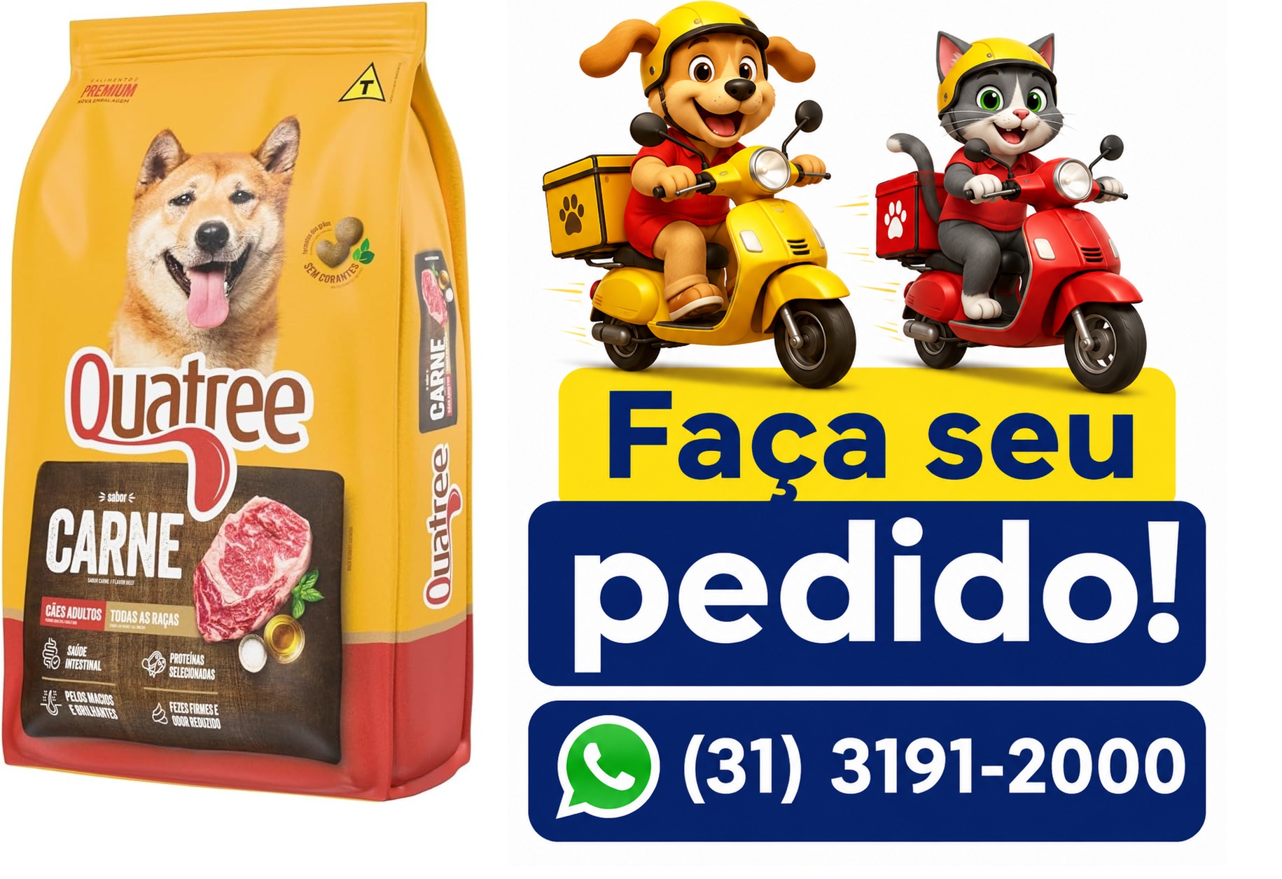 QUATREE CAES ADULTOS CARNE 15KG