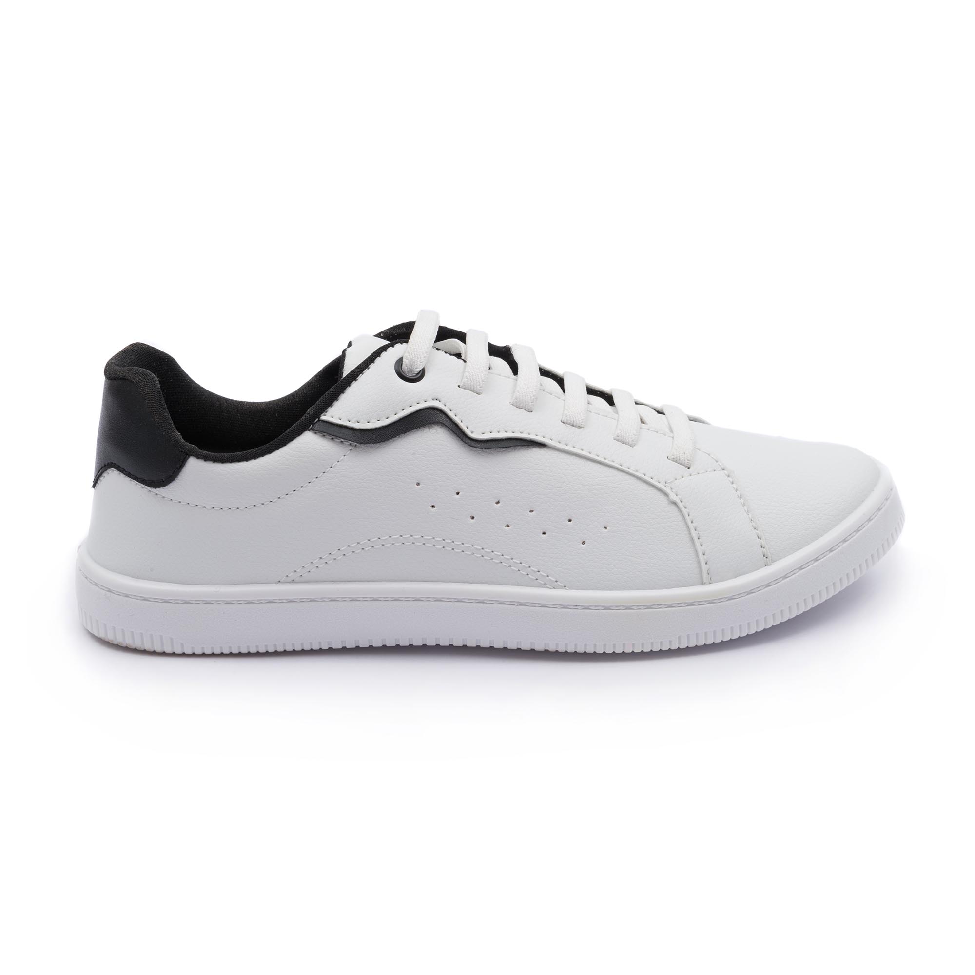 Tênis Feminino Karita Branco Detalhe Onda Preto