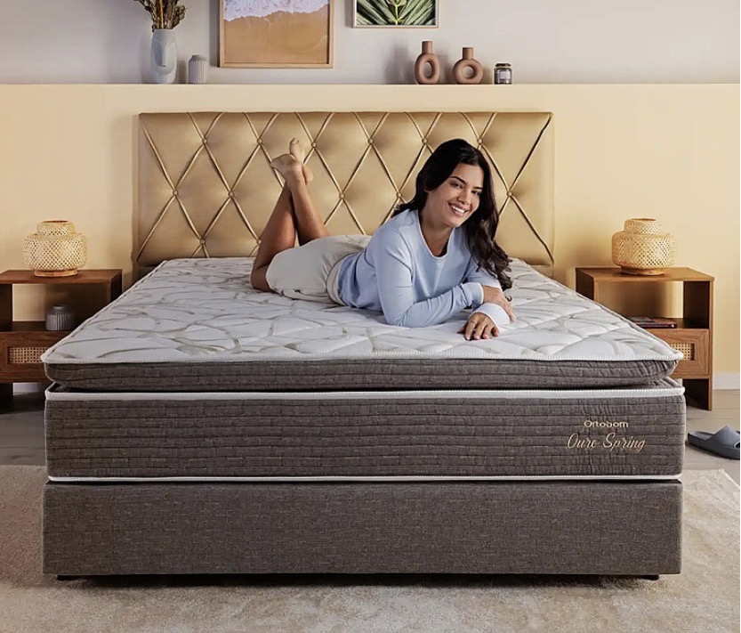 Conjunto (Cama e colchão) OURO SPRING Casal 1,38 x 1,88