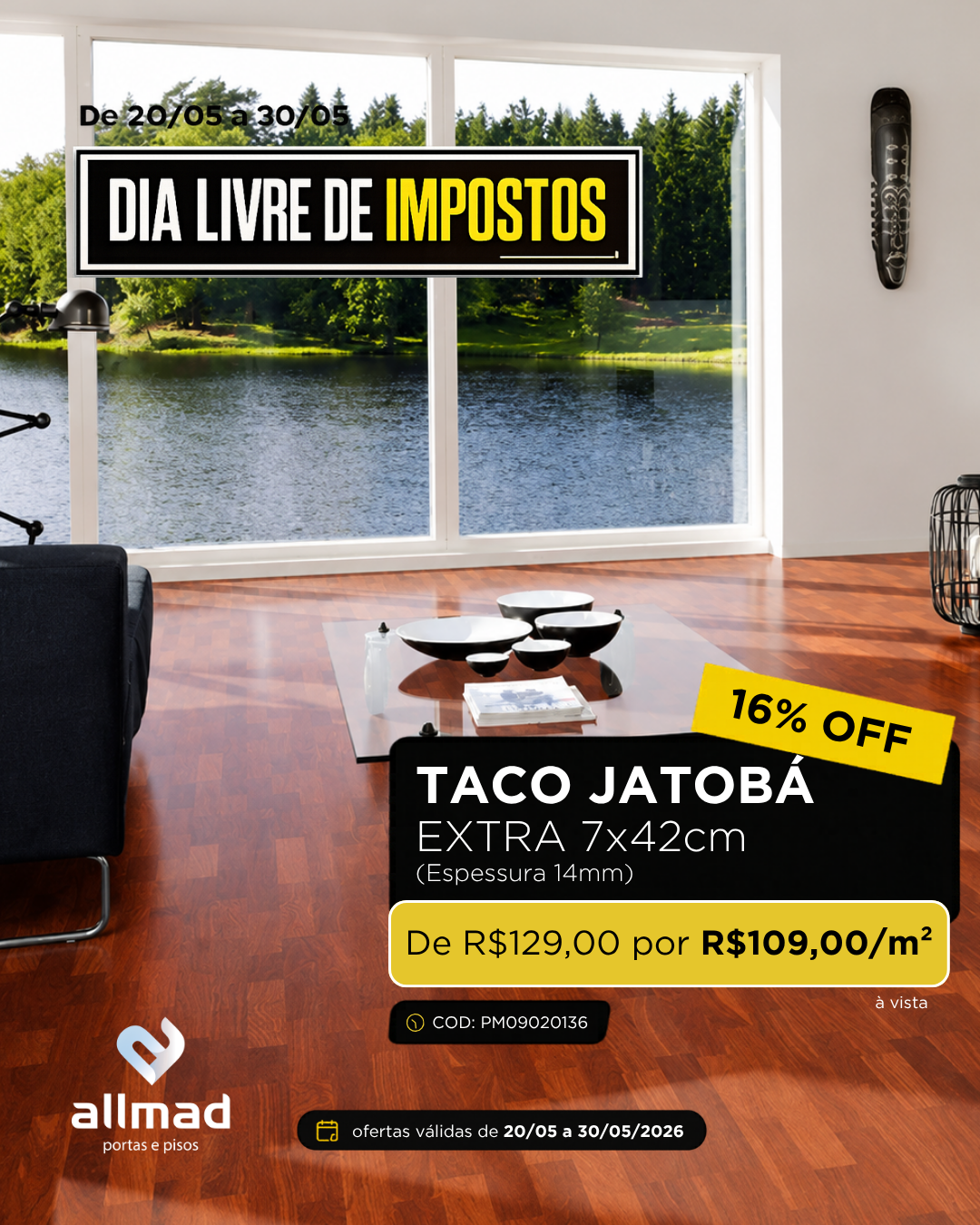 Taco De Madeira Jatobá Extra – 7x42cm – Padrão Exportação – Espessura 14mm | Valor por m²