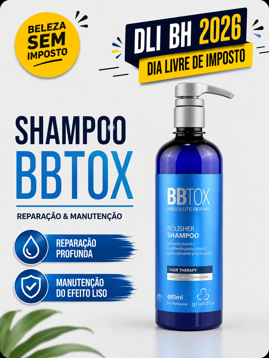 Shampoo BBTOX – Reparação e Manutenção – 480ml