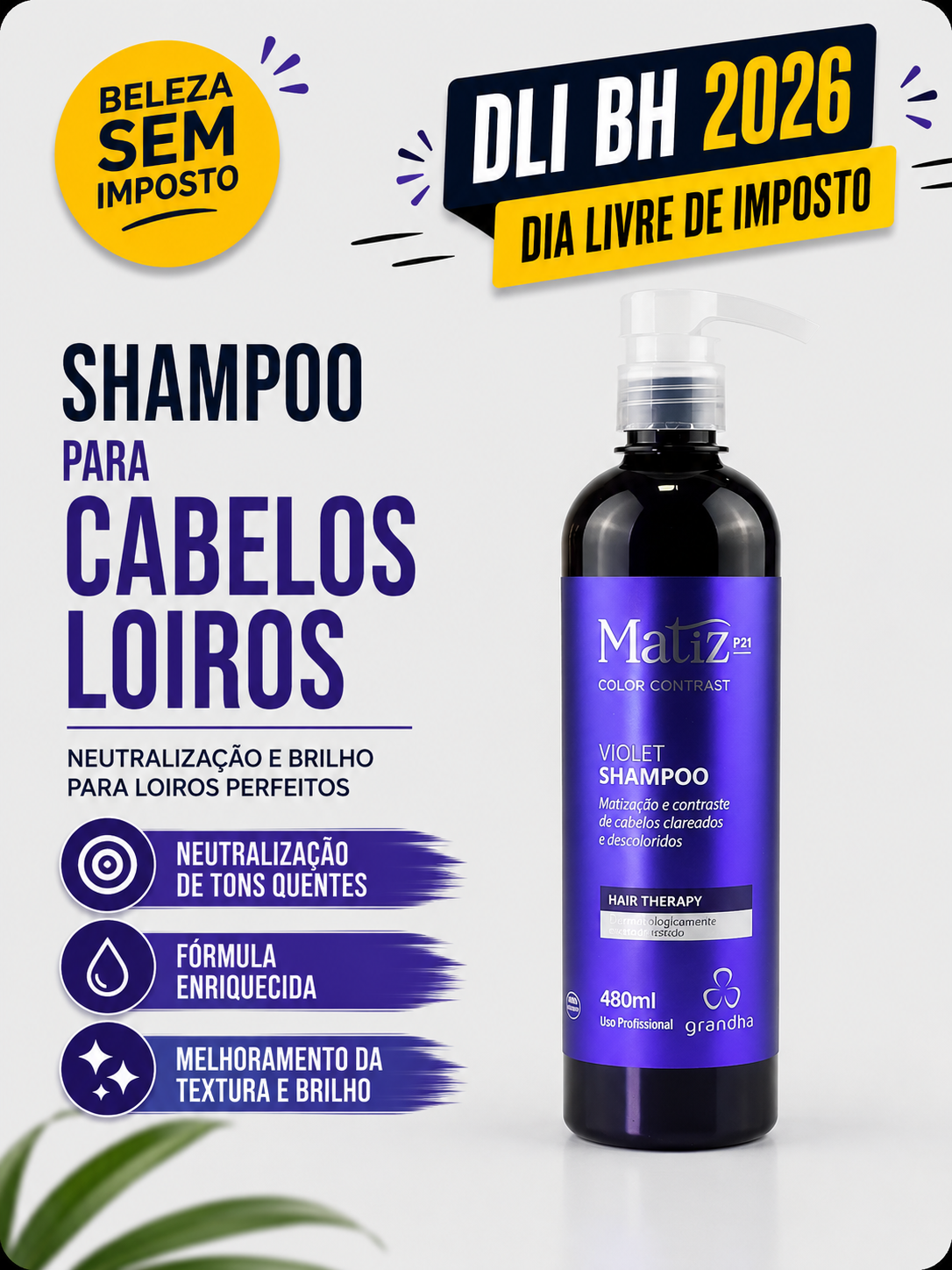 Shampoo para Cabelos Loiros – 480ml