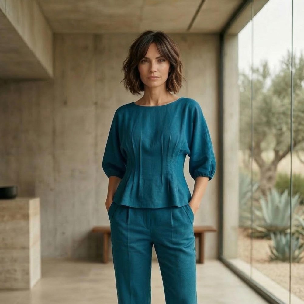 BLUSA COM PREGAS NA CINTURA