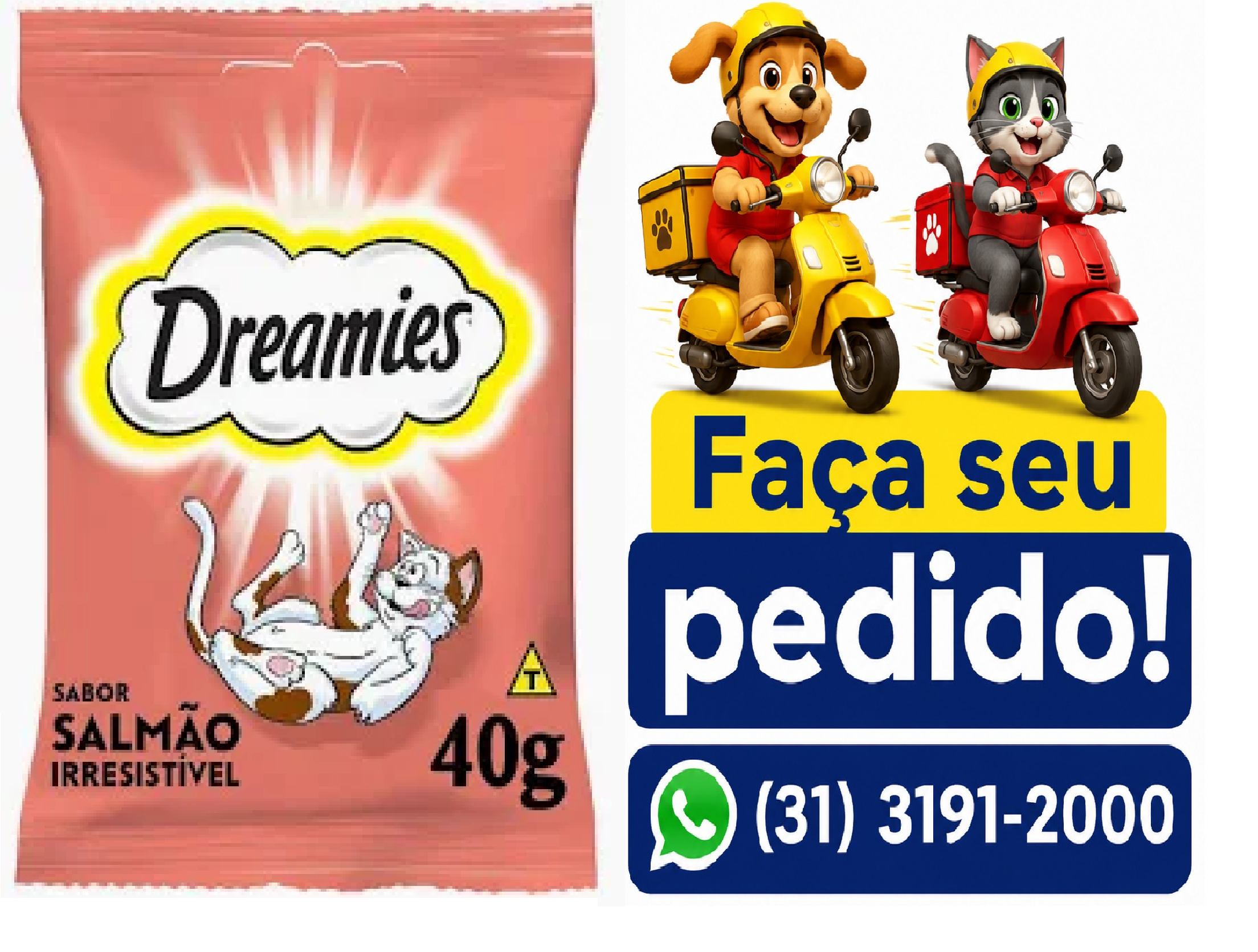 PETISCOS DREAMIES P/GATOS SALMÃO 40G