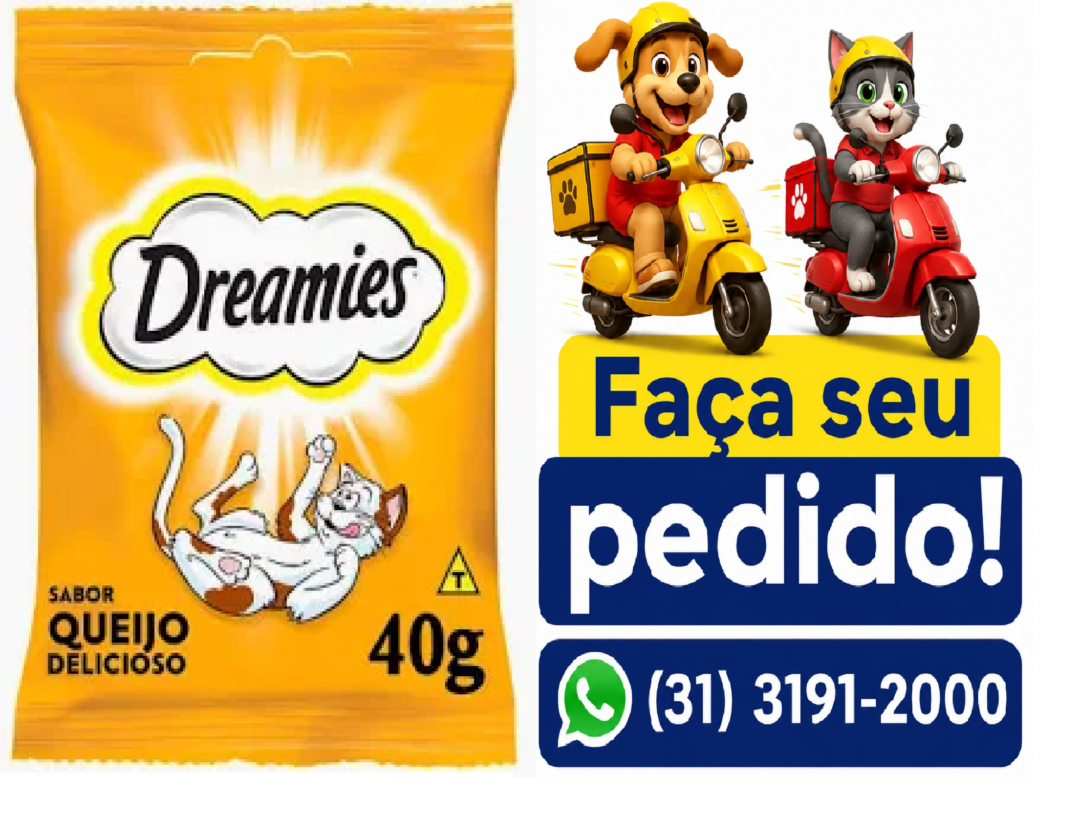 PETISCOS DREAMIES P/GATOS QUEIJO 40G