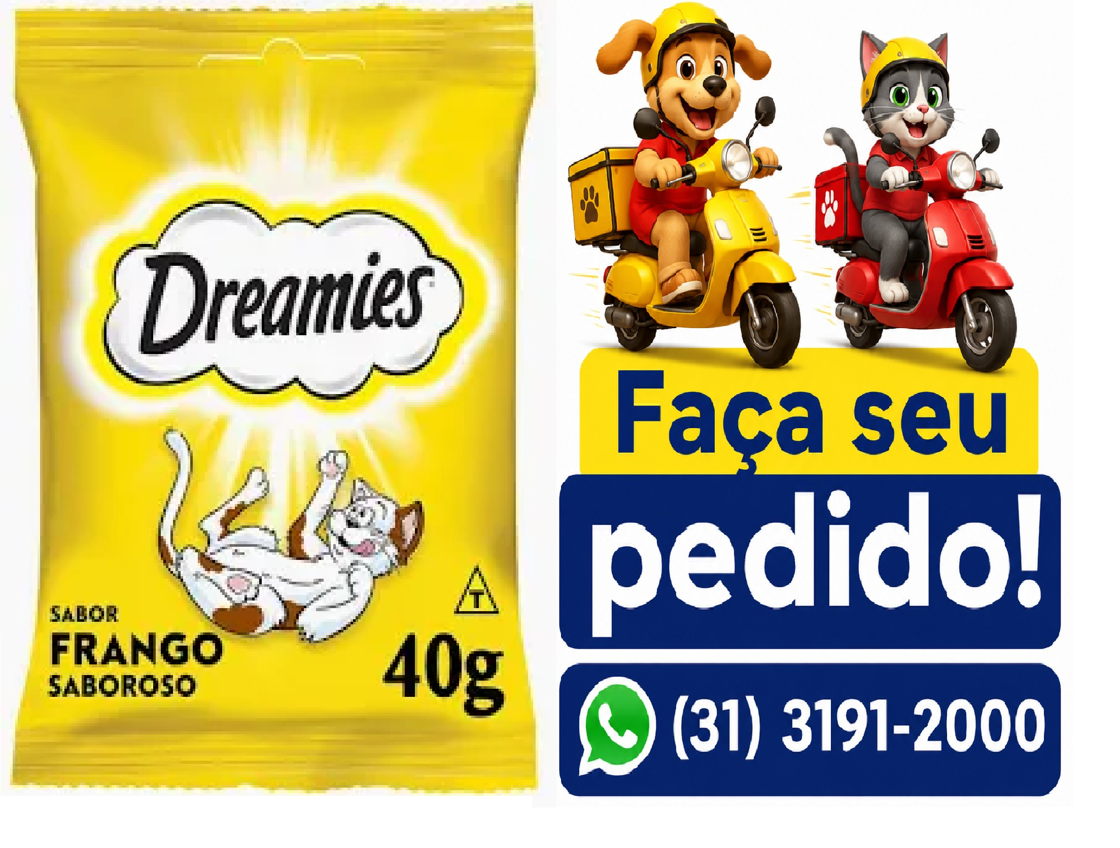 PETISCOS DREAMIES P/GATOS FRANGO 40G