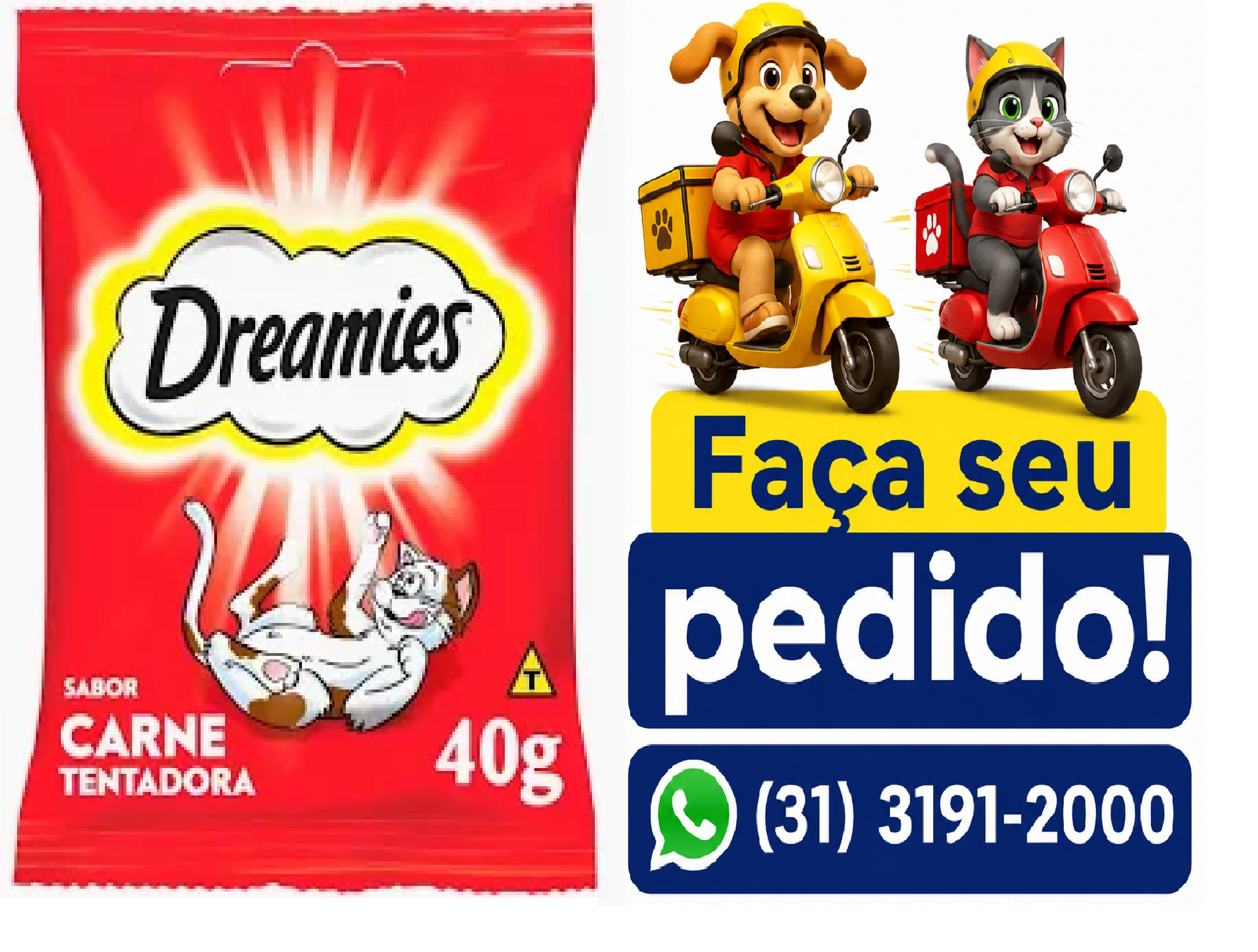 PETISCOS DREAMIES P/GATOS CARNE 40G