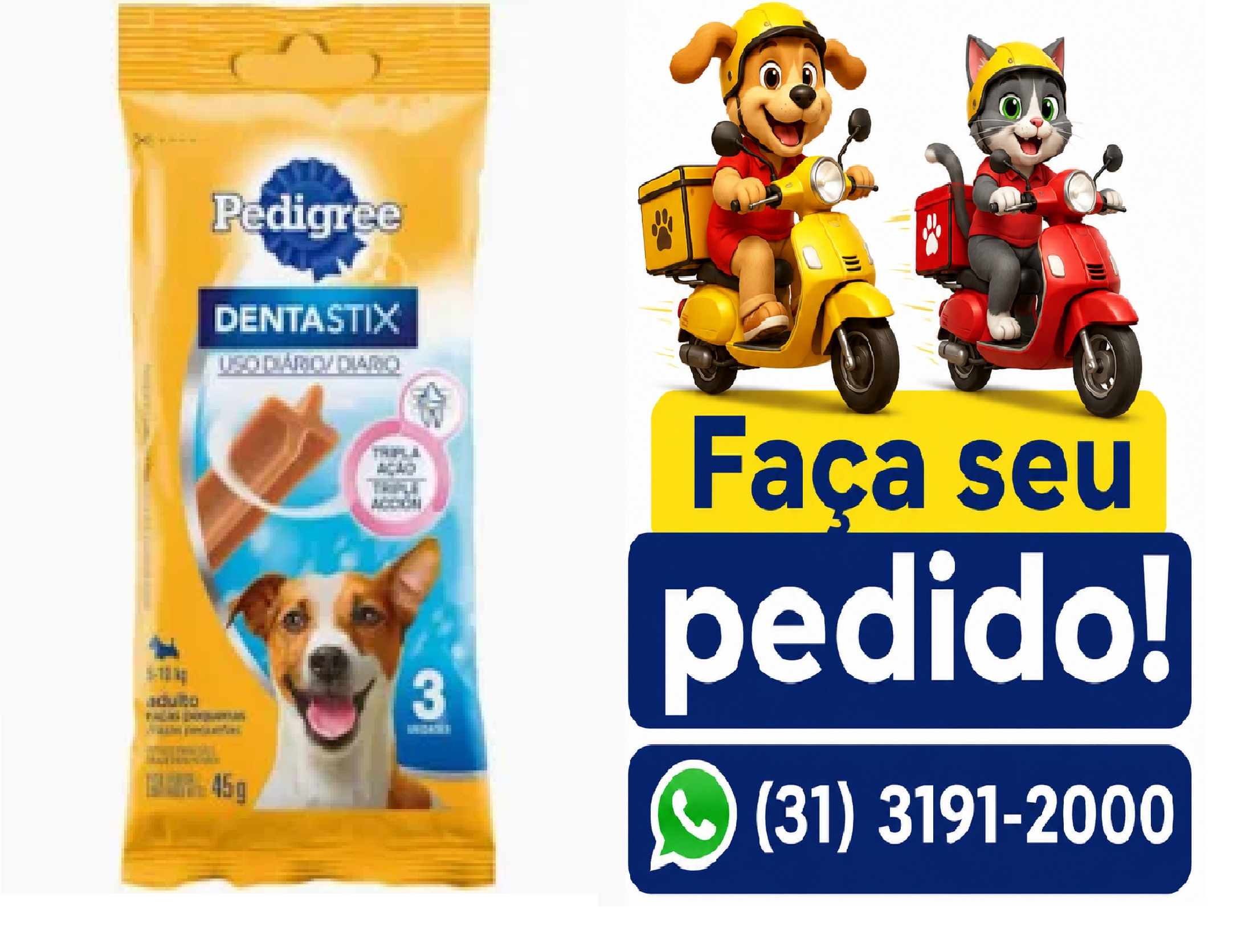 PETISCO PED DENTASTIX RP 3 STICKS 45G