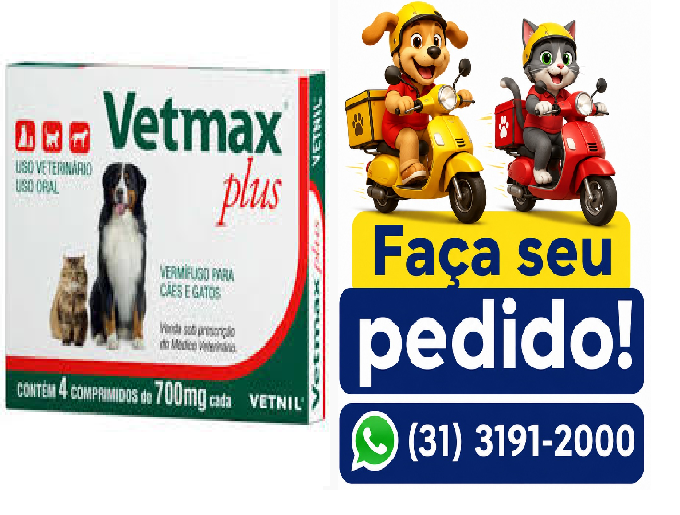 VETMAX PLUS CX 4 COMP DE 700MG VETNIL