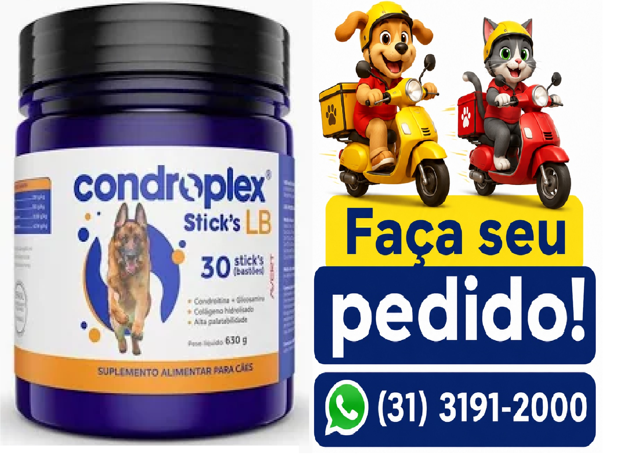 CONDROPLEX STICKS LB 630G 30 BASTÕES