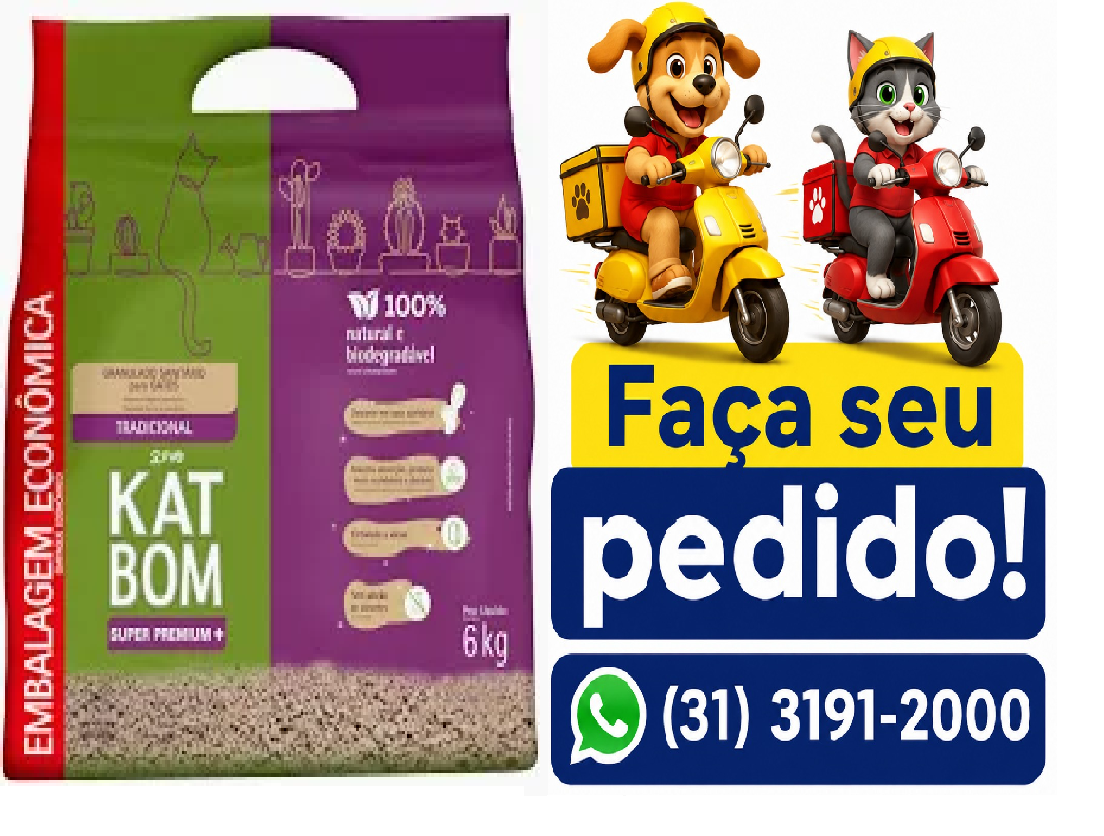 AREIA P/GATO KATBOM TRADICIONAL 6KG FVO