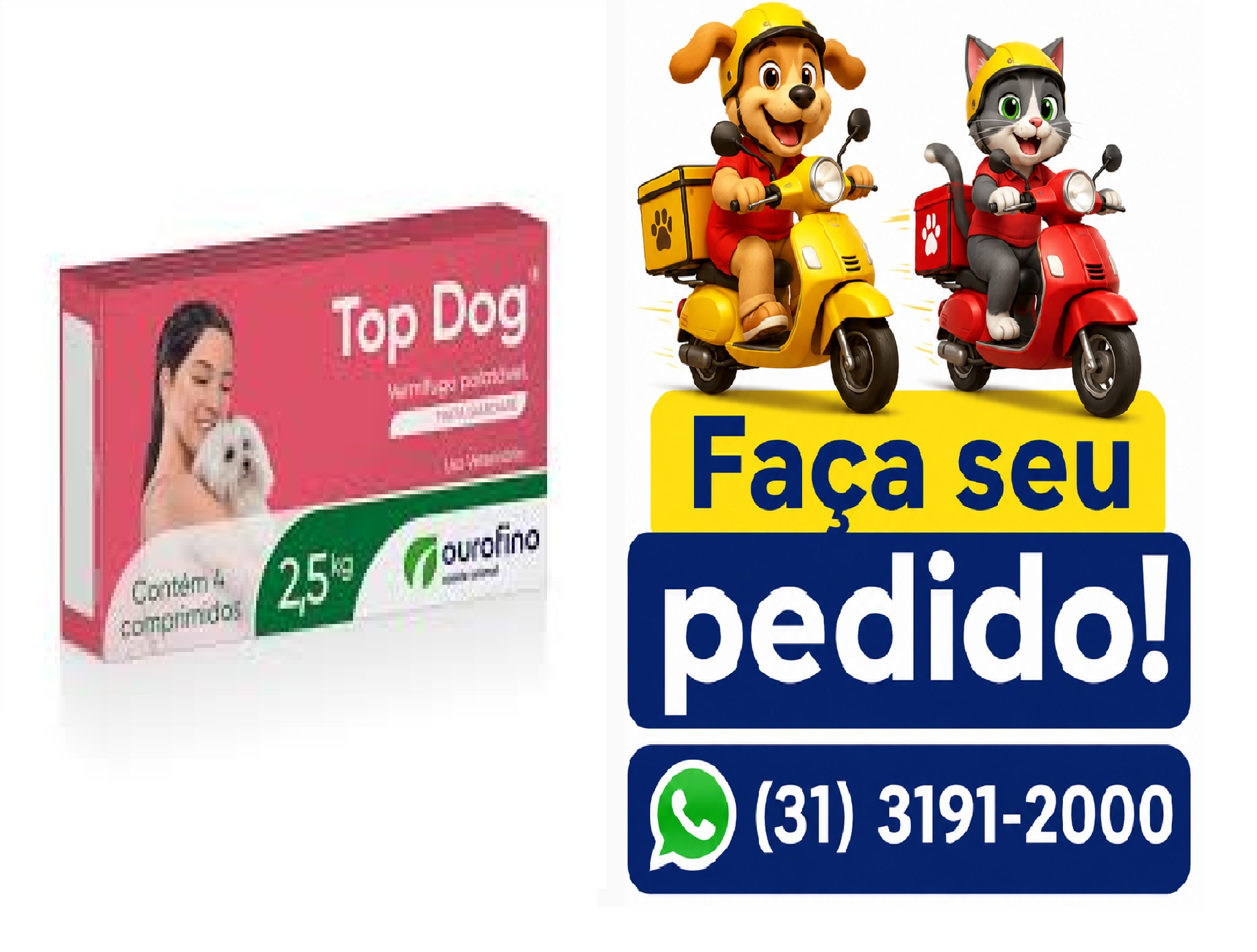 TOP DOG VERMIFUGO 2,5KG 04 COM OURO FINO