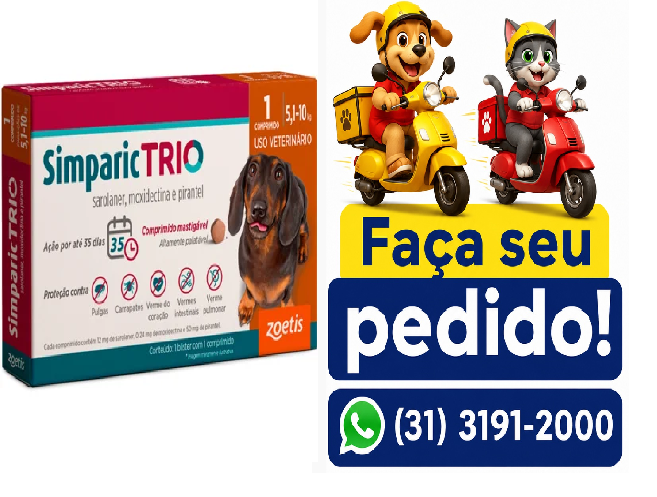 SIMPARIC TRIO 12 MG 5,1 A 10KG 1 COMP