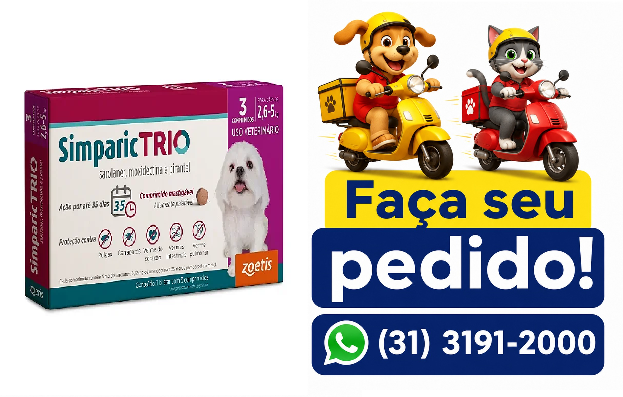 SIMPARIC TRIO 6 MG 2,6 A 5KG 3 COMP