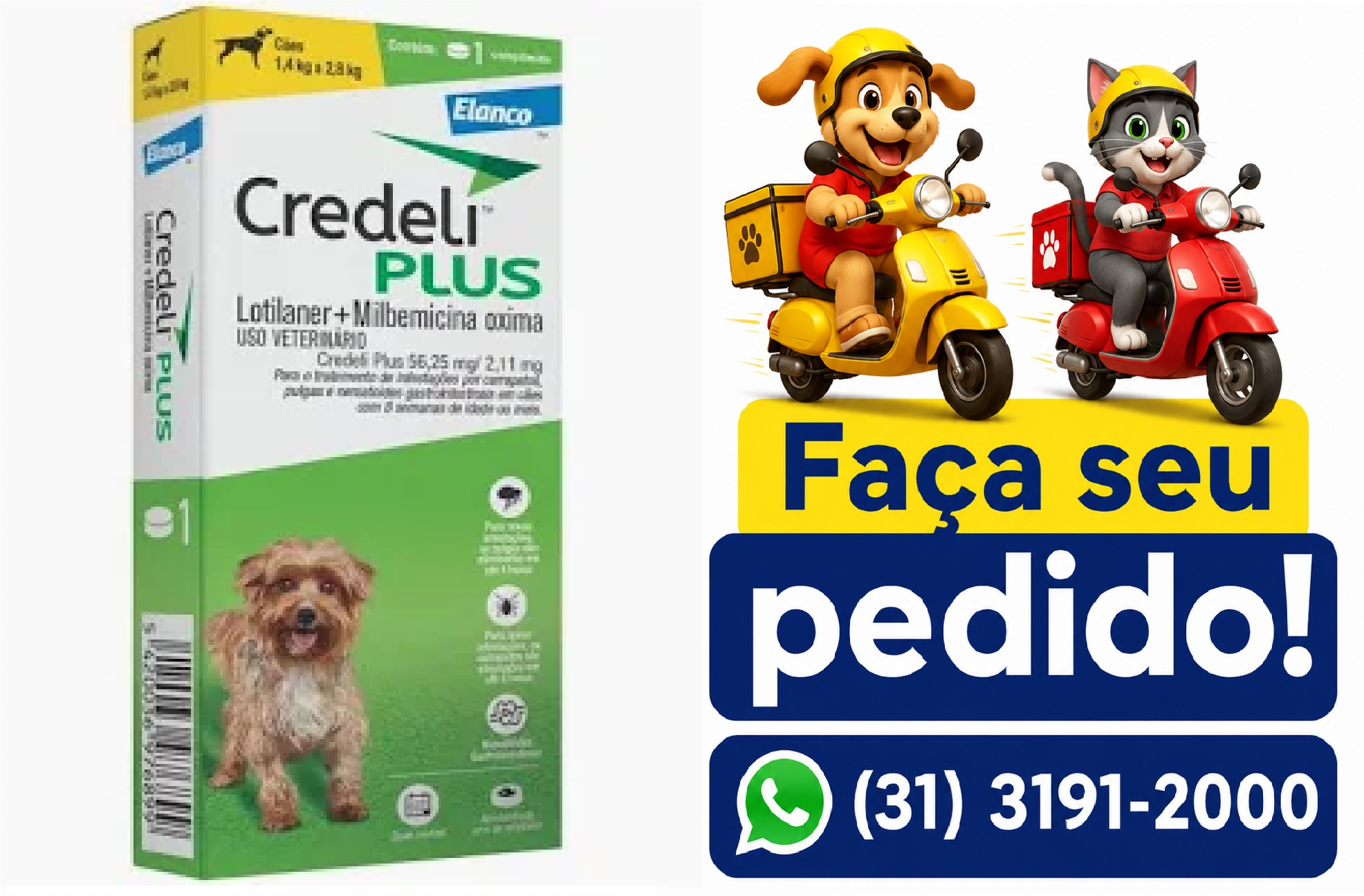 CREDELI PLUS CÃES 1,4 A 2,8KG ELANCO
