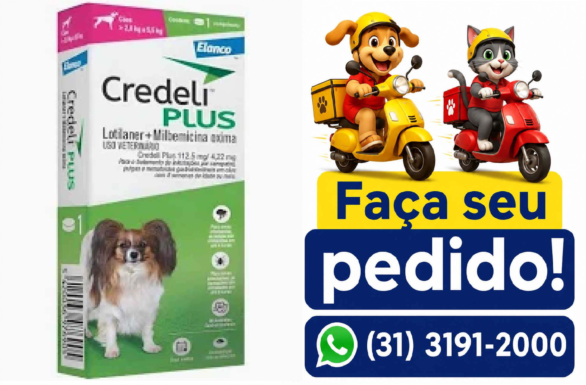 CREDELI PLUS CÃES 2,8 A 5,5KG ELANCO