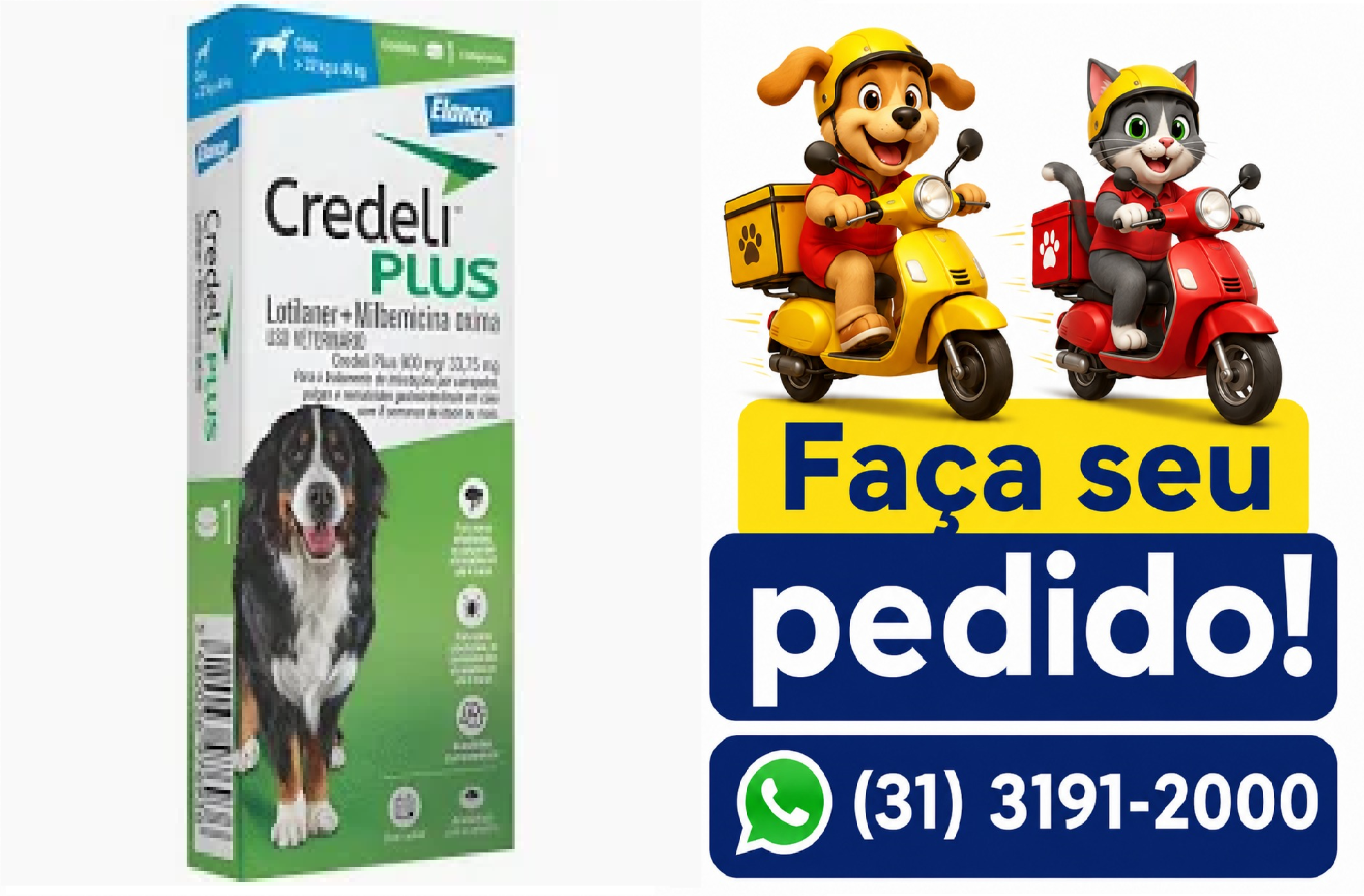 CREDELI PLUS CÃES 22 A 45KG ELANCO